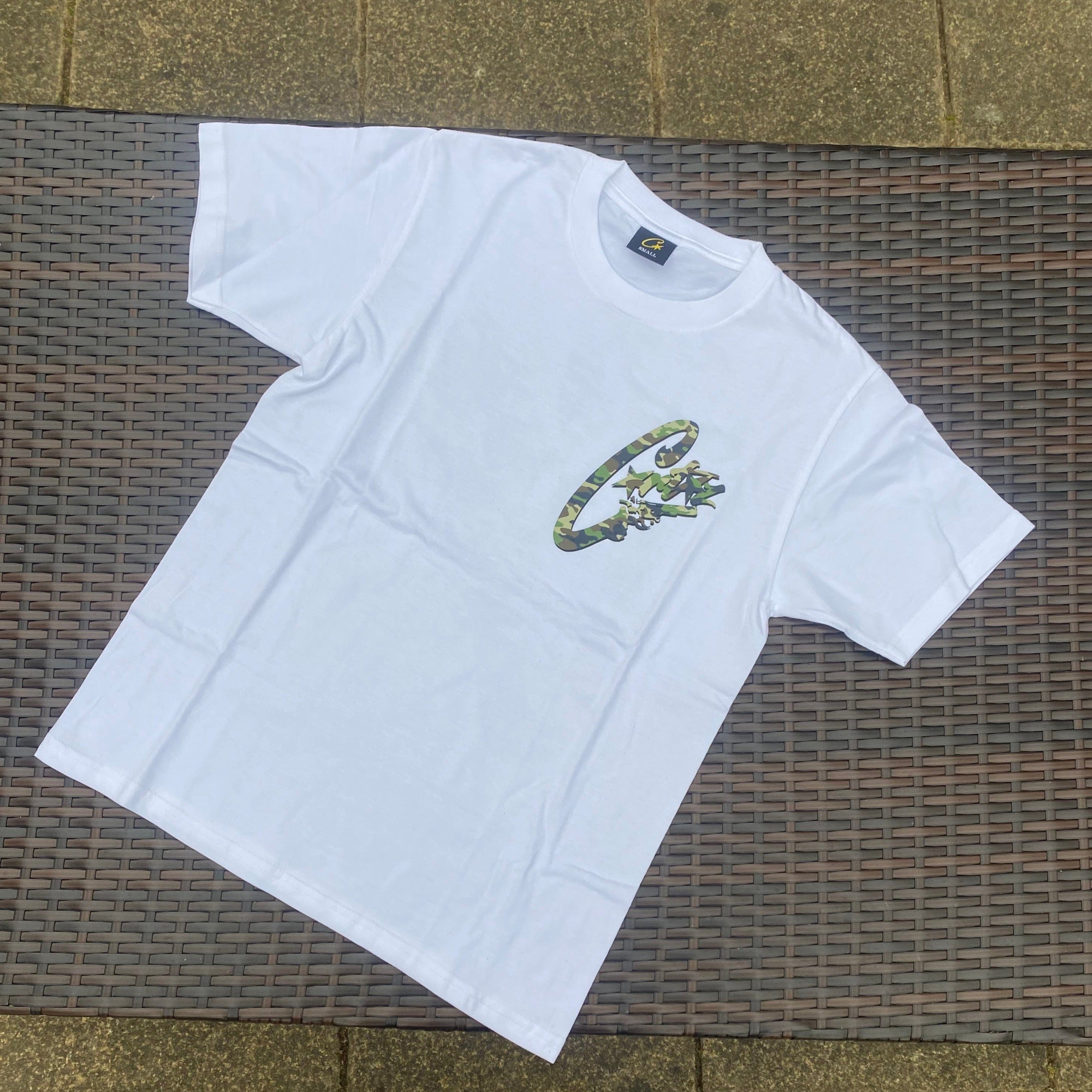 Corteiz White/Camo "Gunslinger" T Shirt
