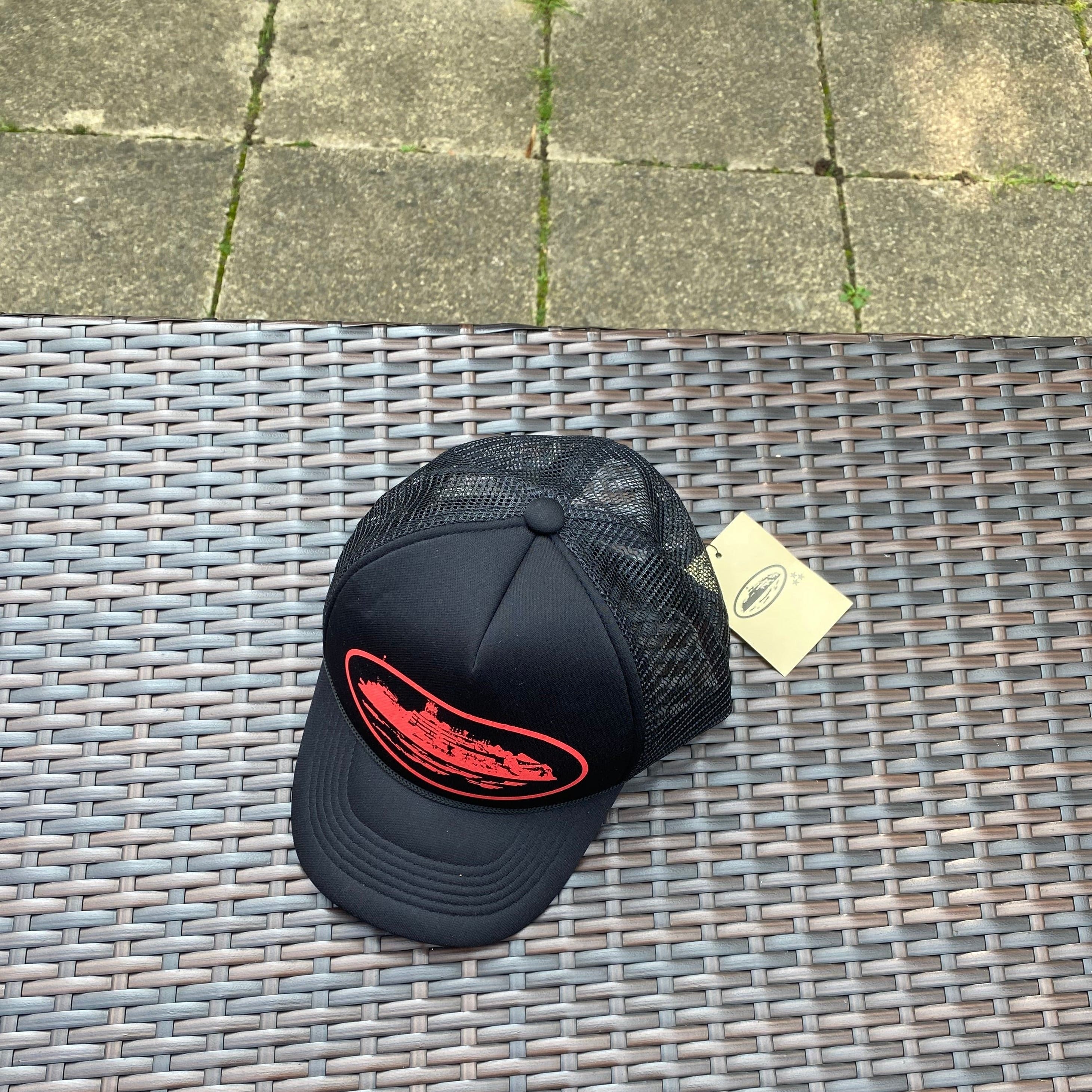 Corteiz Red/Black "Alcatraz" Trucker Hat