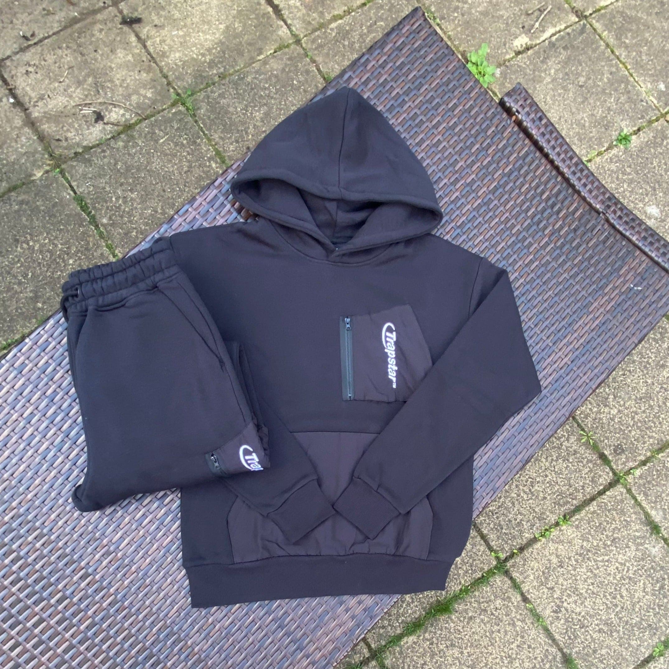 Trapstar Black "Hyperdrive" Pocket Tracksuit