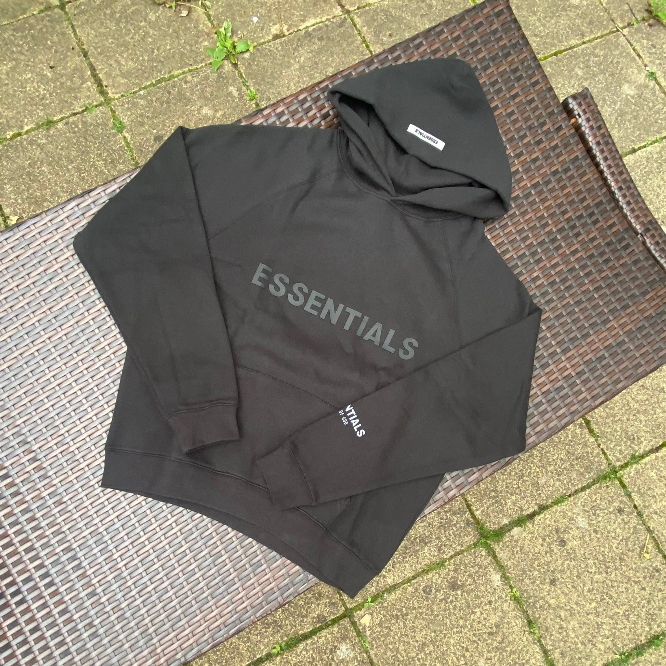 Fear Of God Essentials Black "SS20" Pullover Hoodie