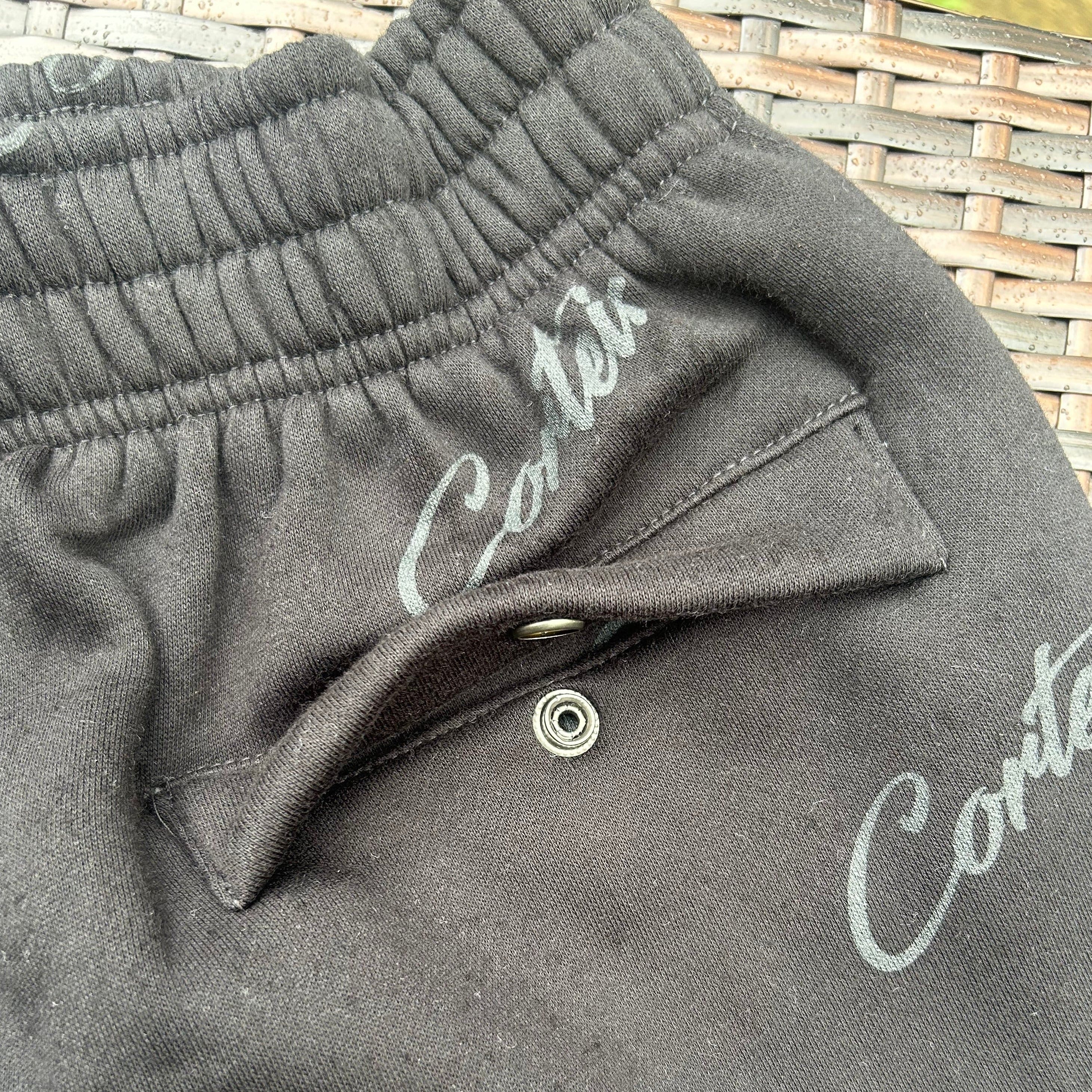 Corteiz Triple Black "Print" Joggers