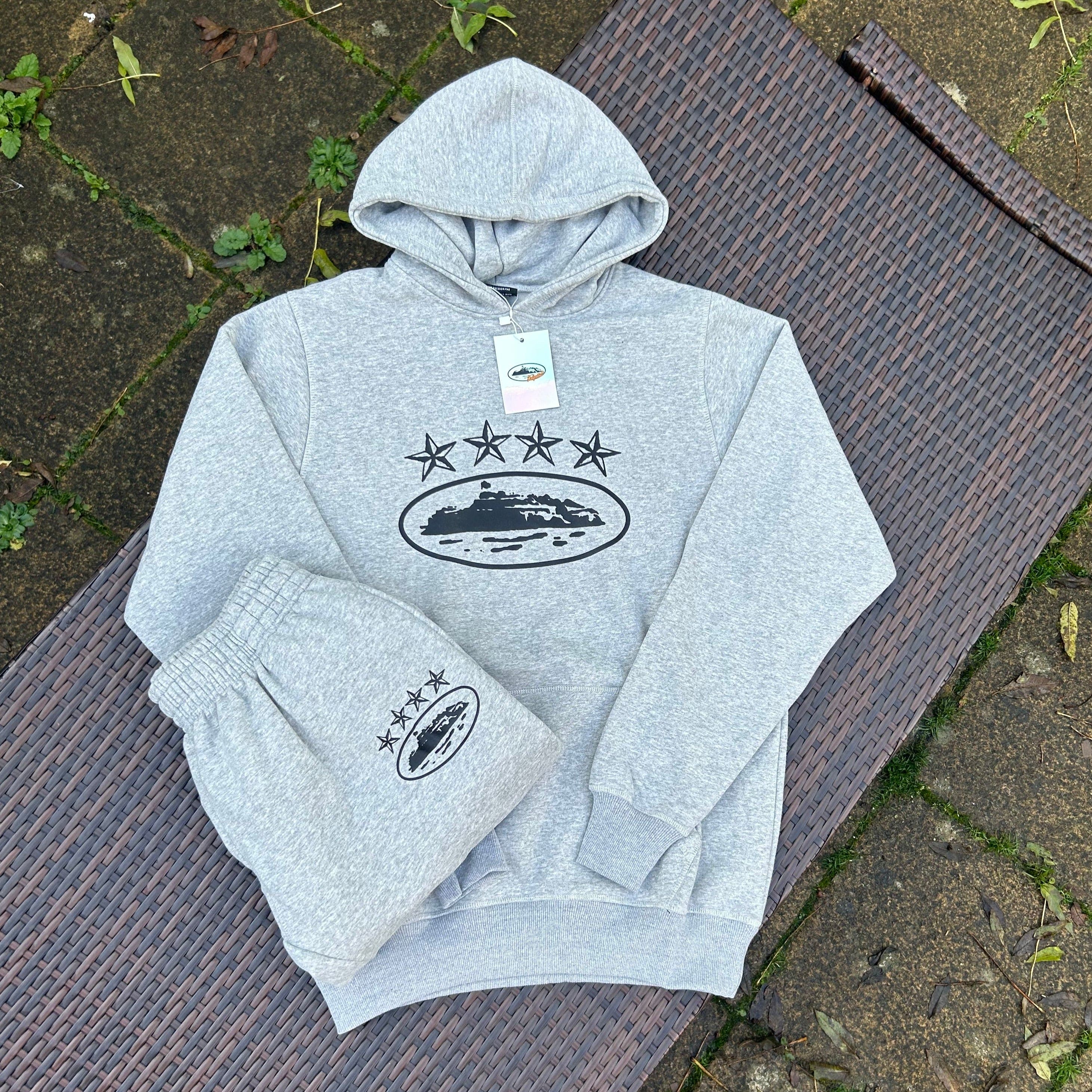 Corteiz Grey/Black 4 Starz Tracksuit