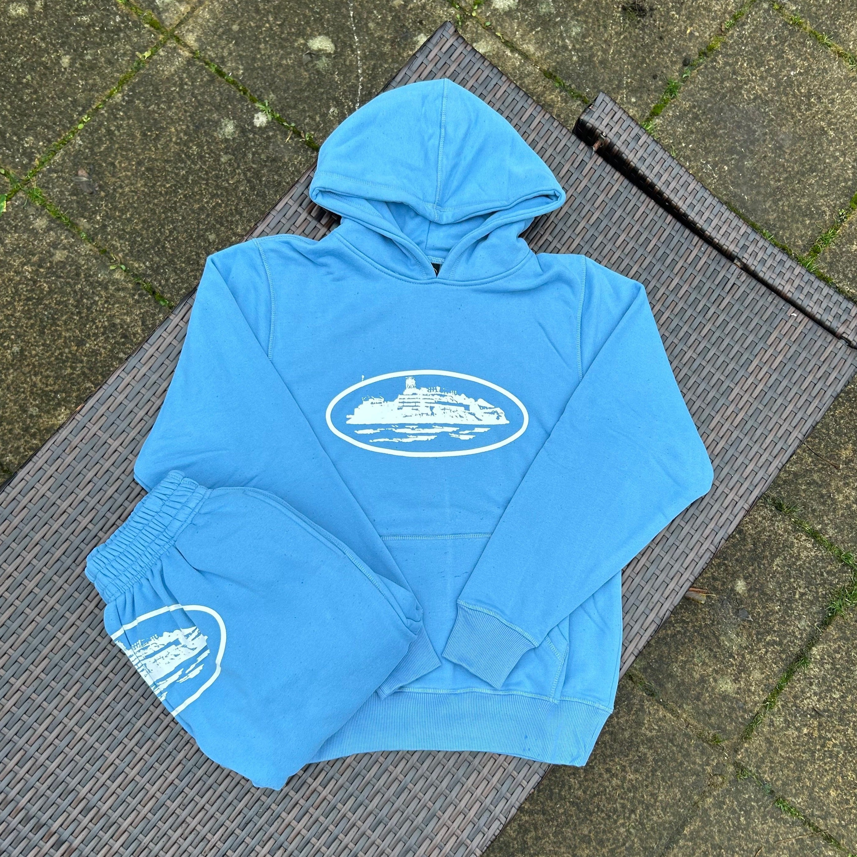 Corteiz Baby Blue/White "Alcatraz" Tracksuit