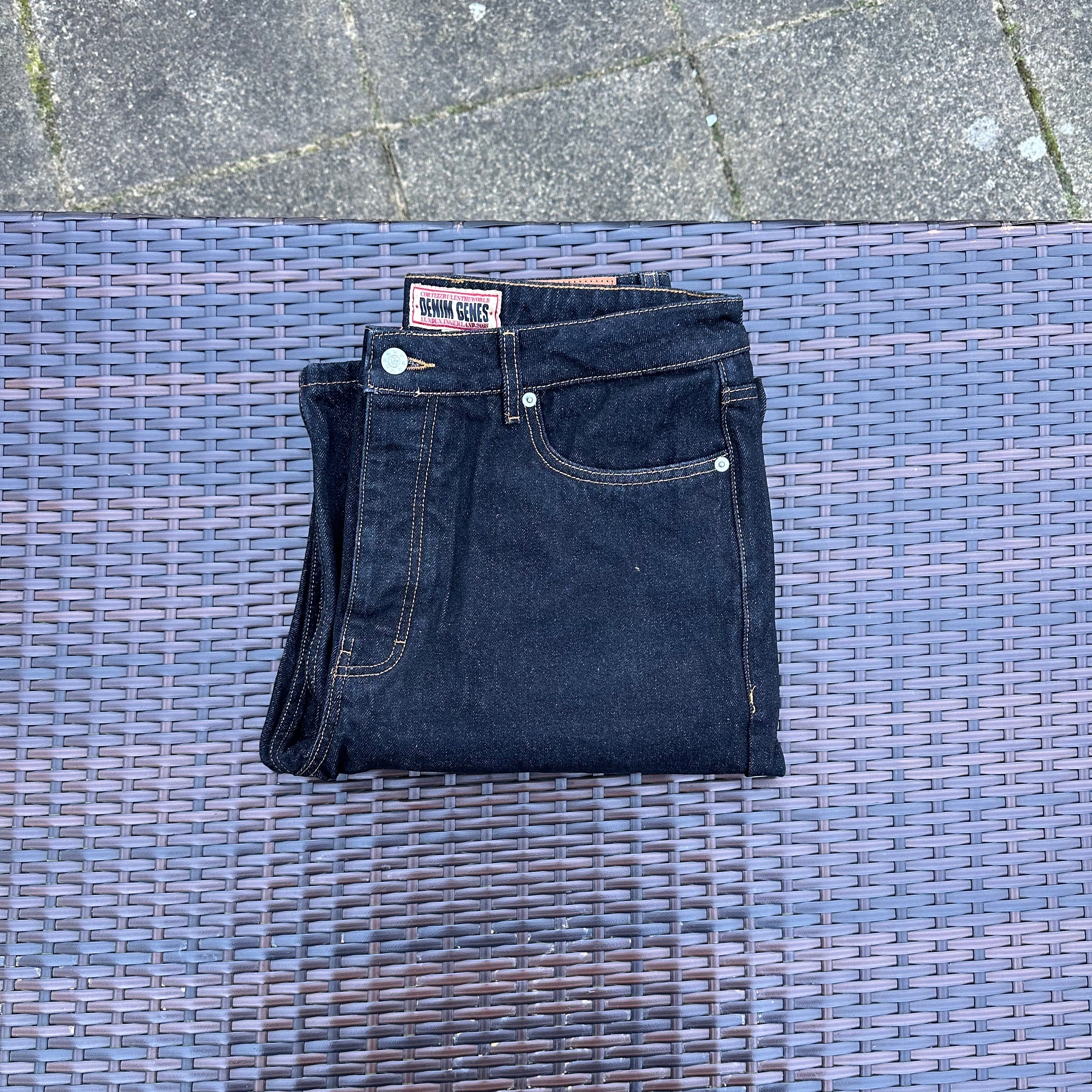 Corteiz 'Black Wash' Dual Stripe Baggy Jeans