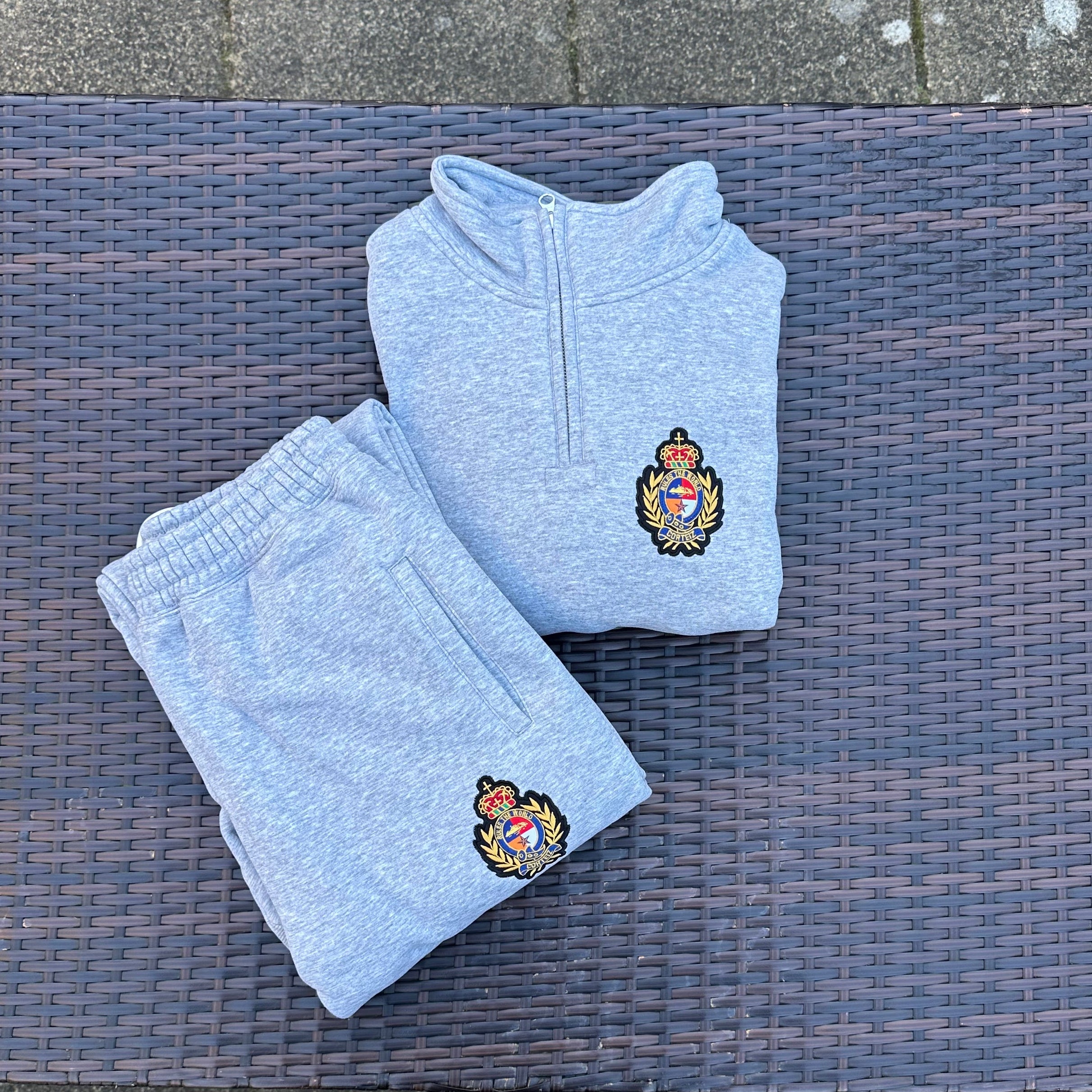 Corteiz 'Heather Grey' Royale Crest Tracksuit