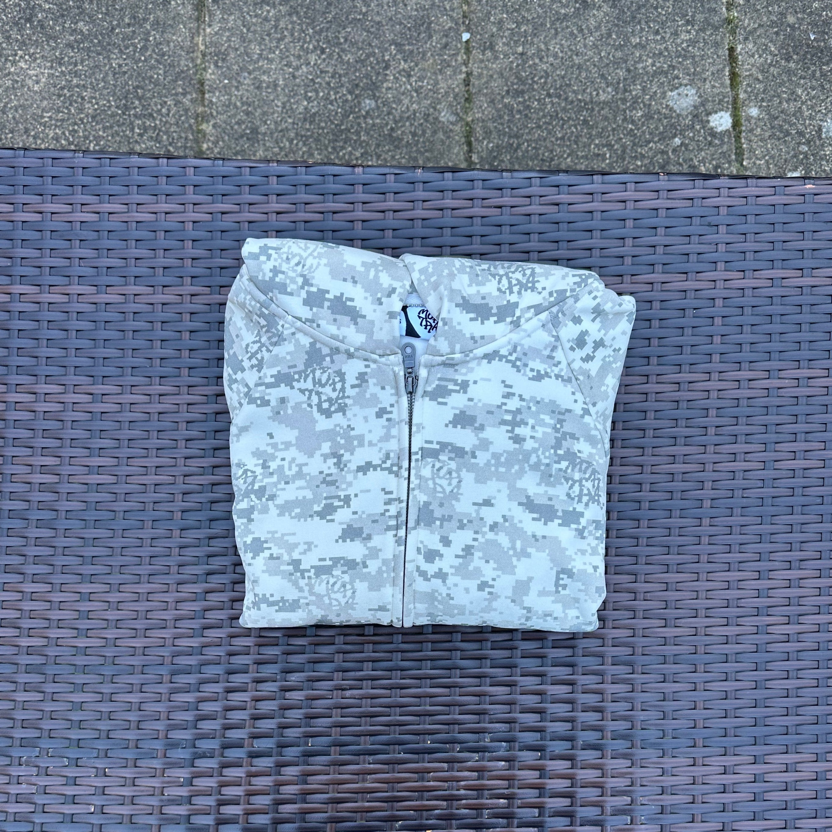 Mertra Light Grey Camo Glitch Hoodie