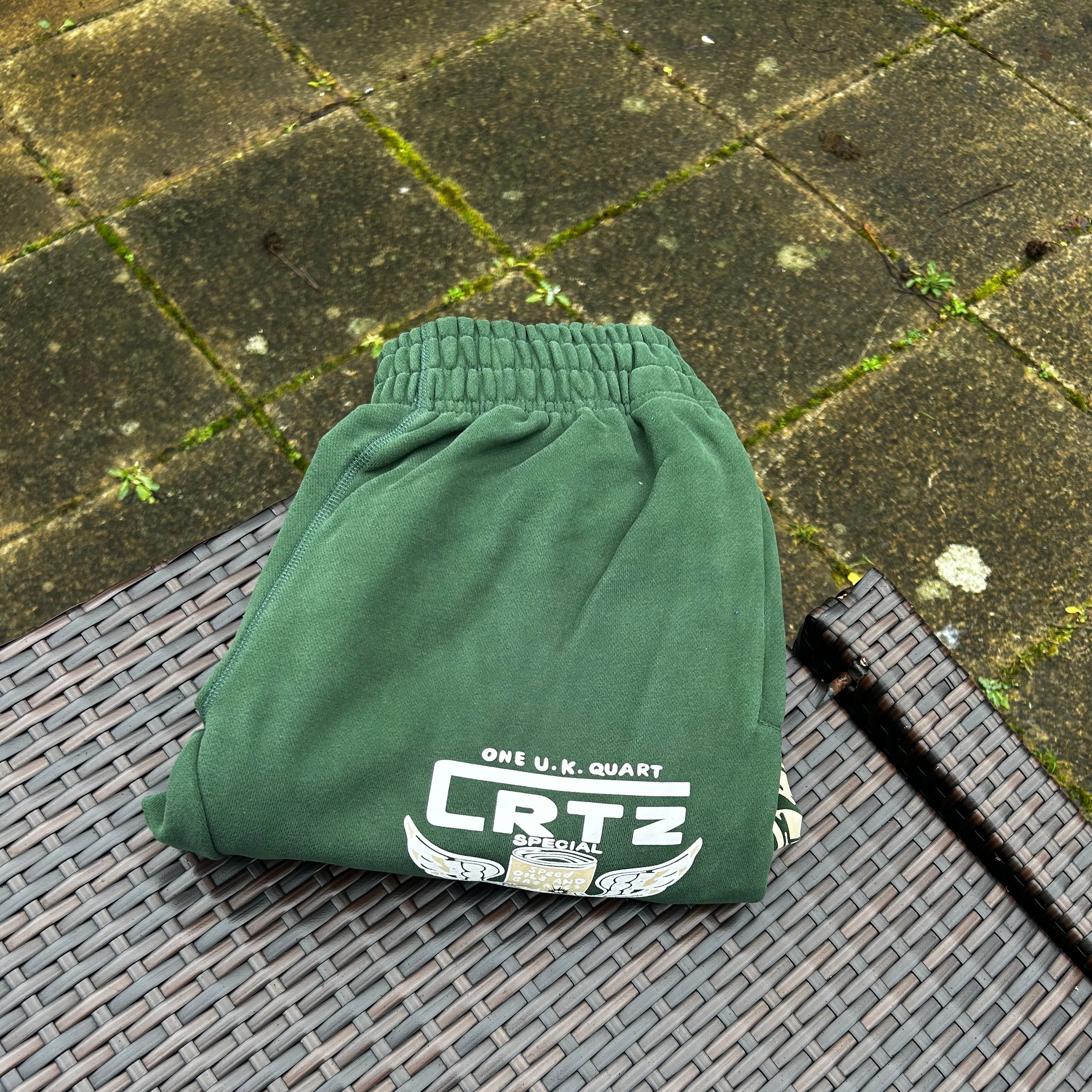 Corteiz "Gasolina" Dark Green Zip-Up Tracksuit