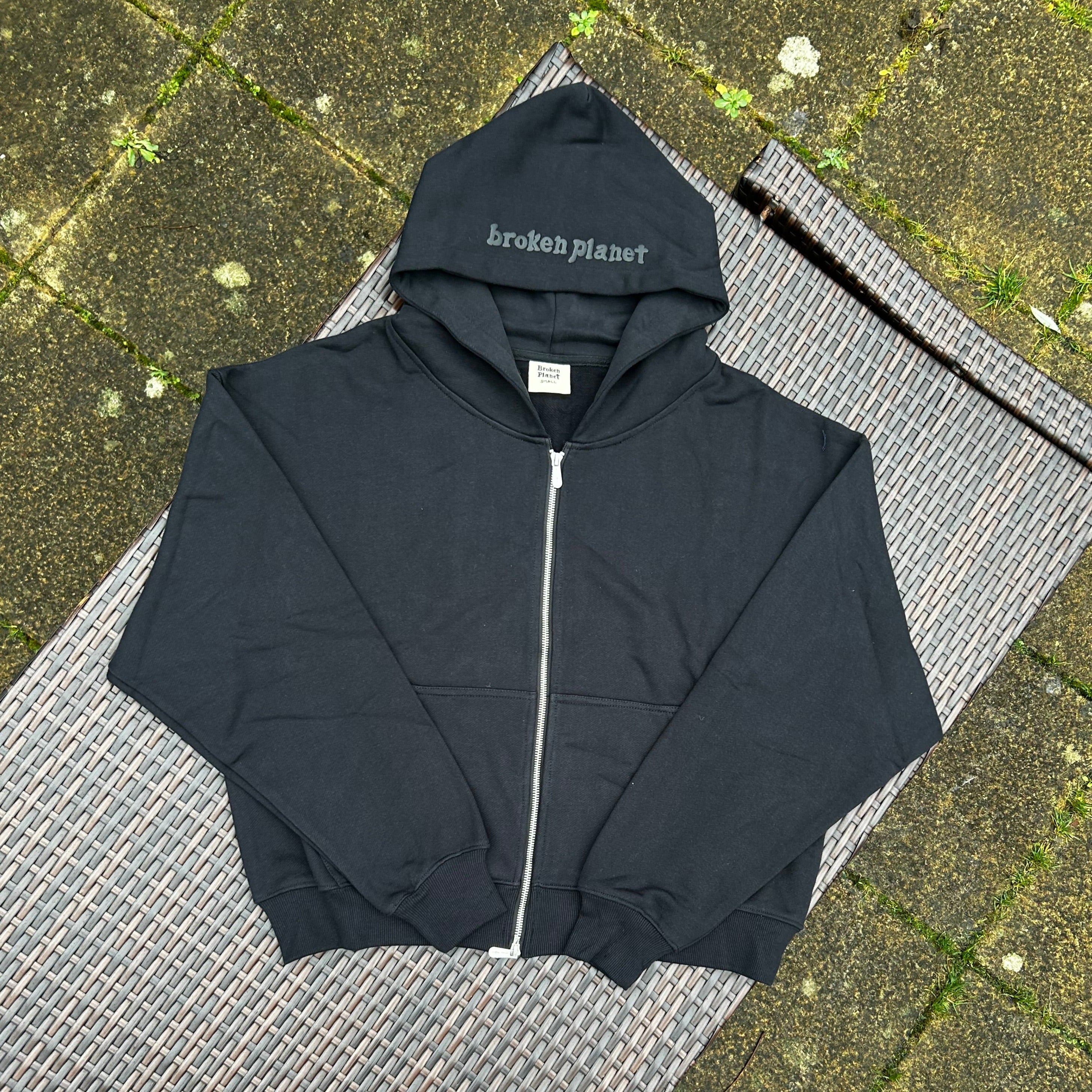 Broken Planet Triple Black Zip-Up Hoodie