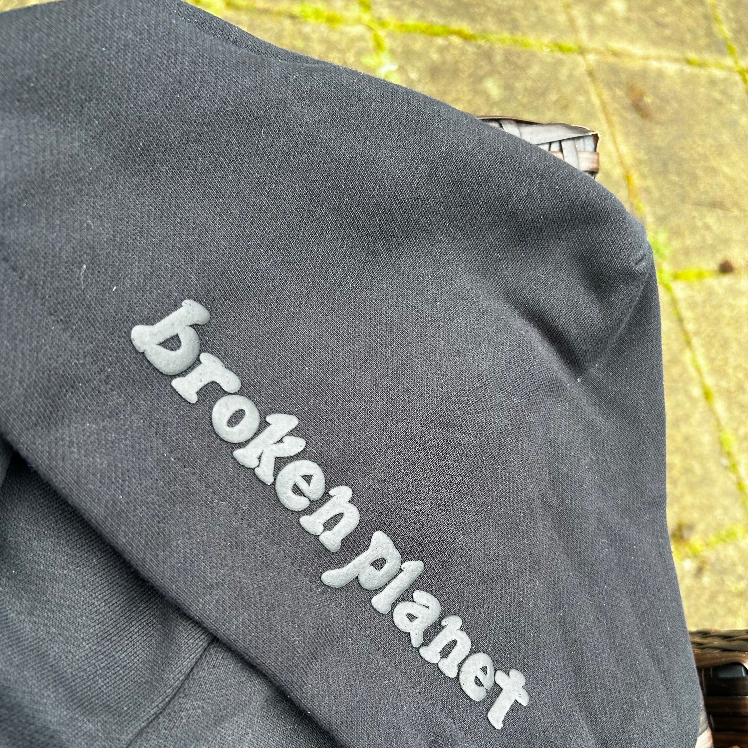 Broken Planet Triple Black Zip-Up Hoodie