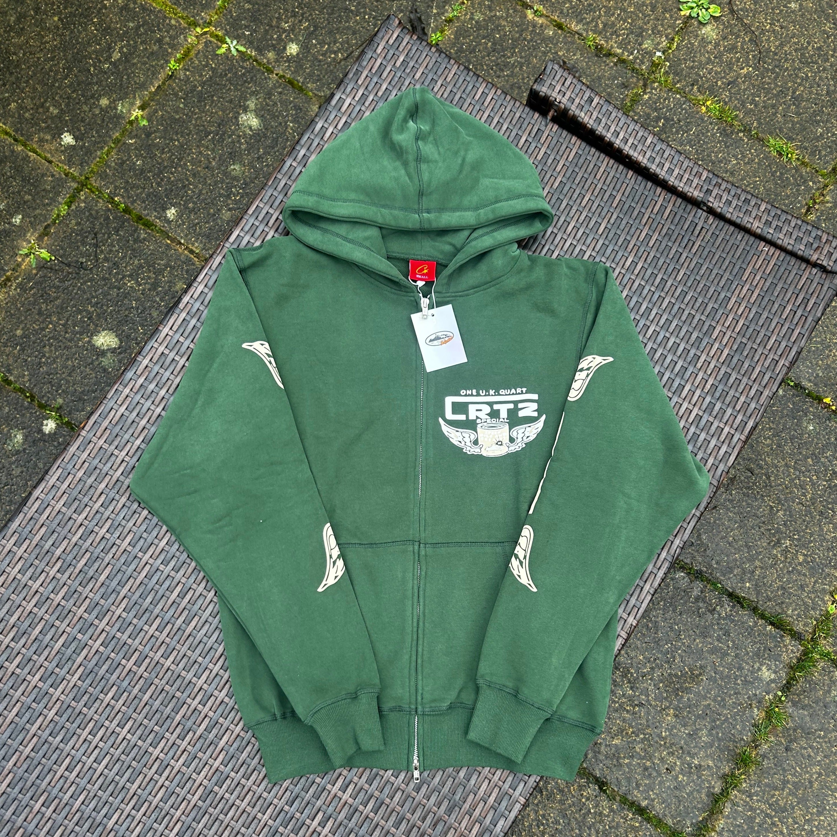 Corteiz "Gasolina" Dark Green Zip-Up Tracksuit