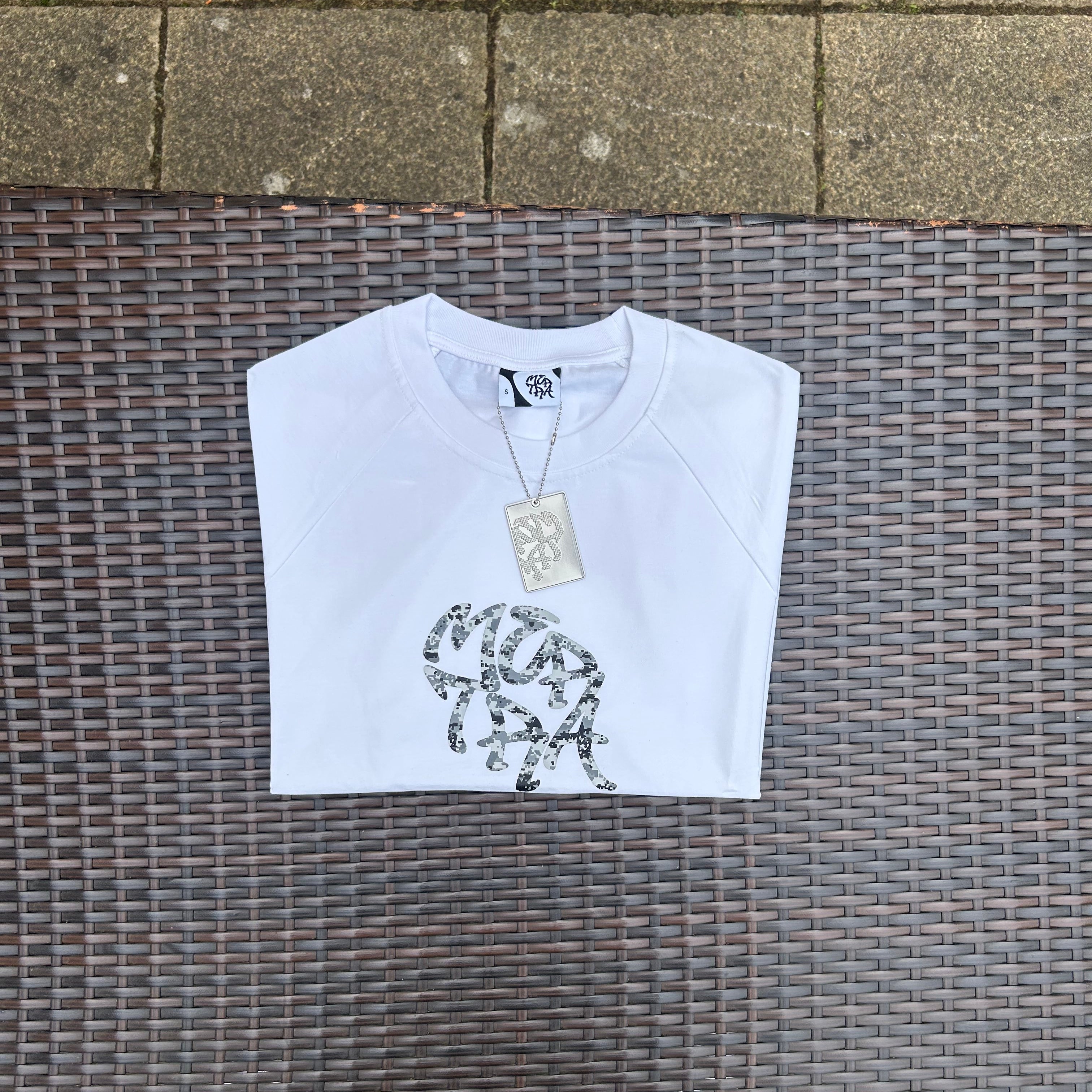 Mertra White/Camo Glitch T Shirt