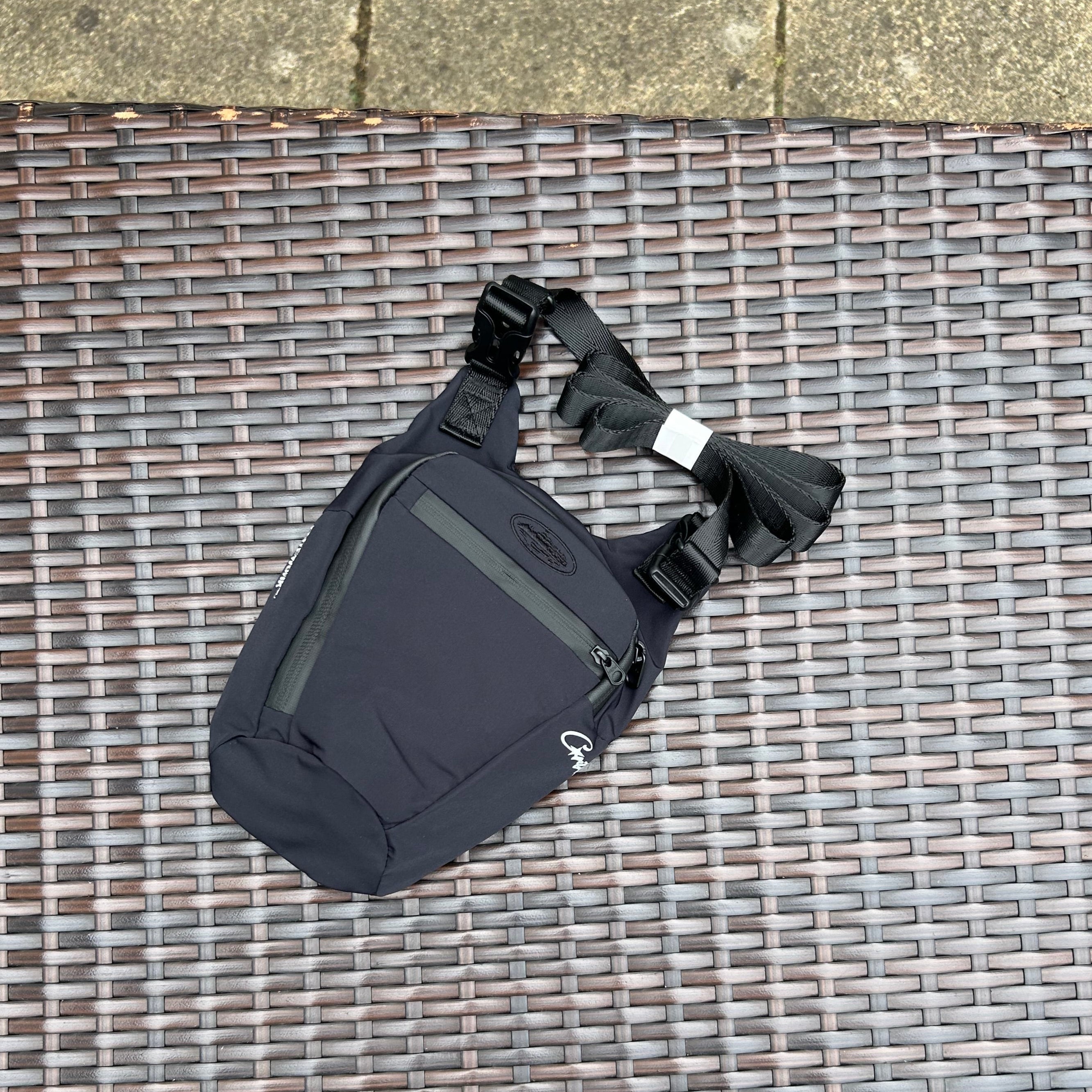 Corteiz Black Elitework Sling Bag