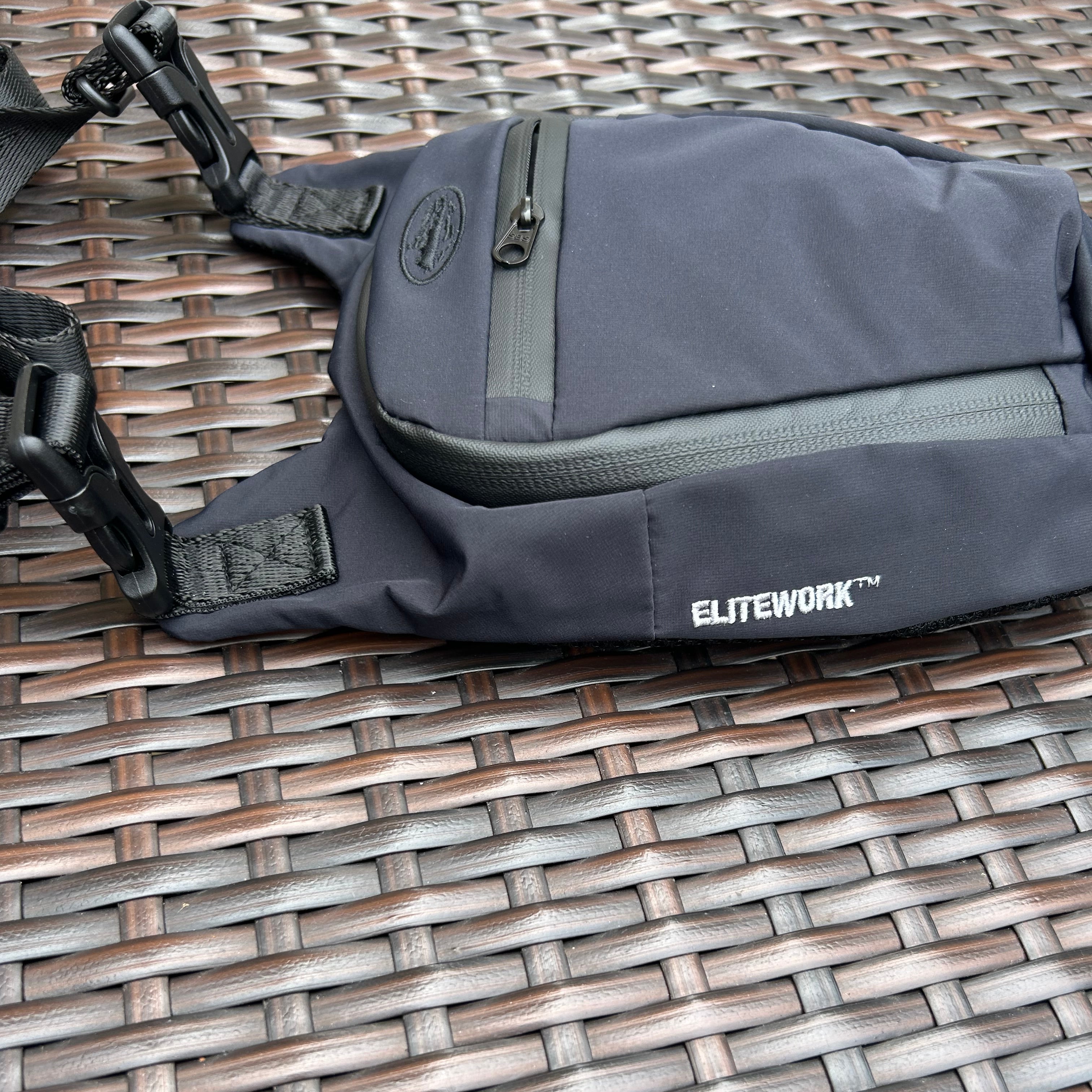 Corteiz Black Elitework Sling Bag