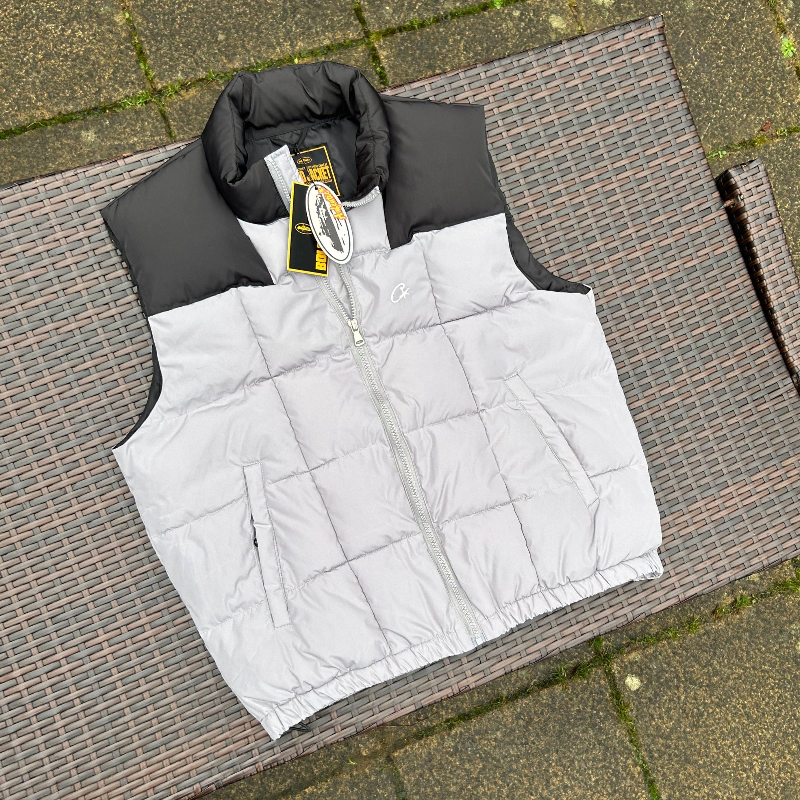 Corteiz Grey/Black "Bolo" Gilet Jacket