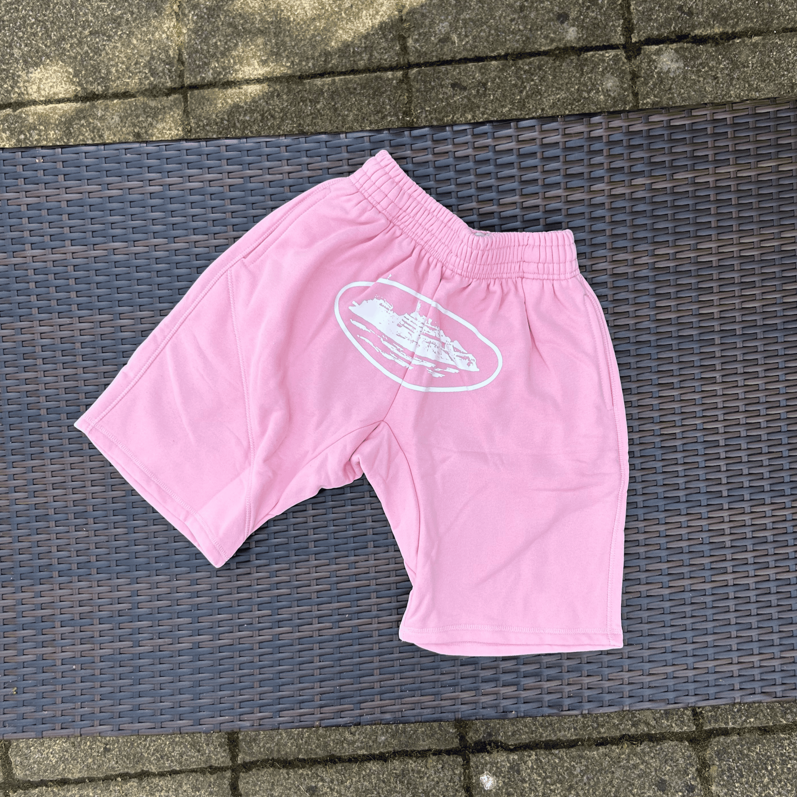Corteiz Pink/White Alcatraz Shorts