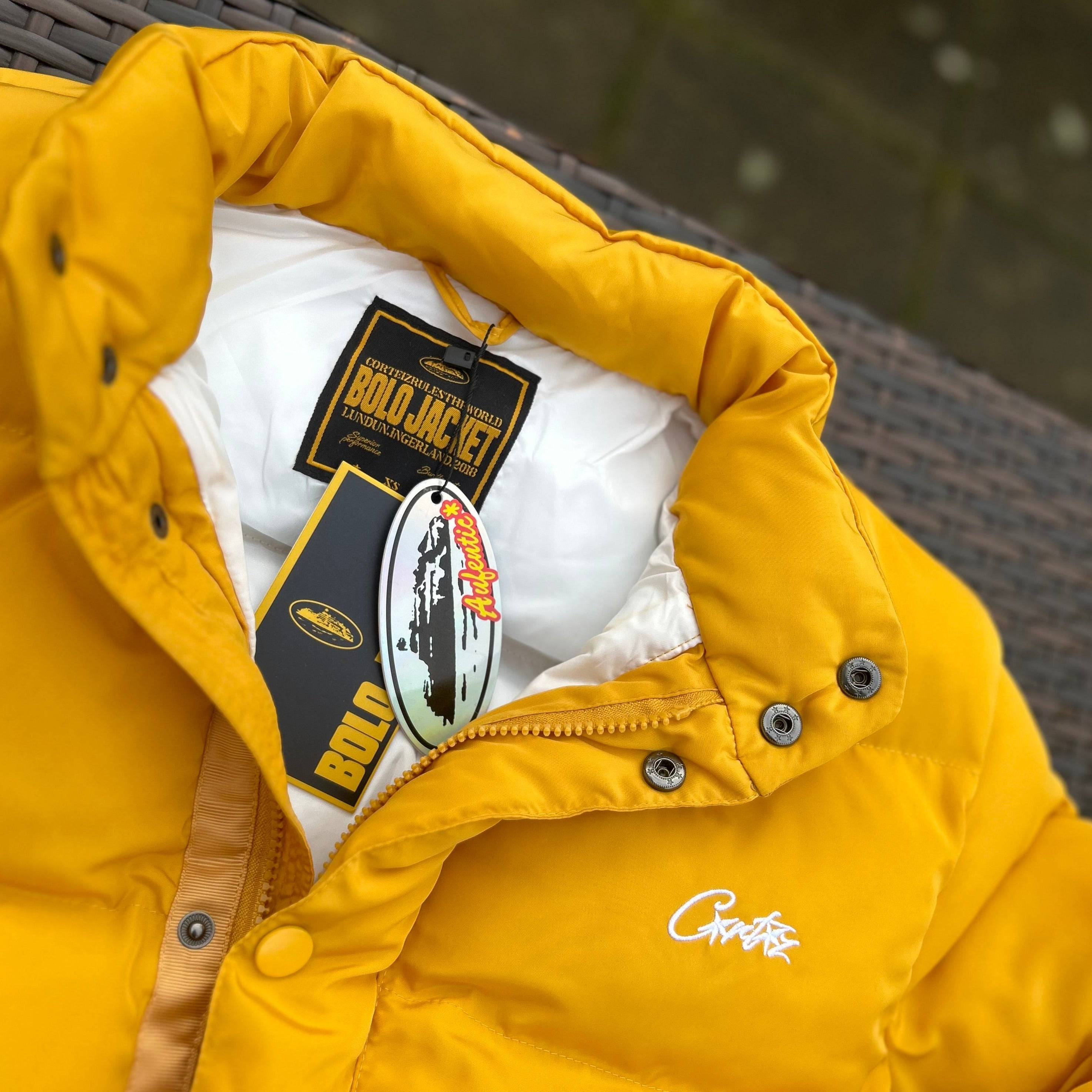 Corteiz Yellow/White "Bolo" Puffer Jacket