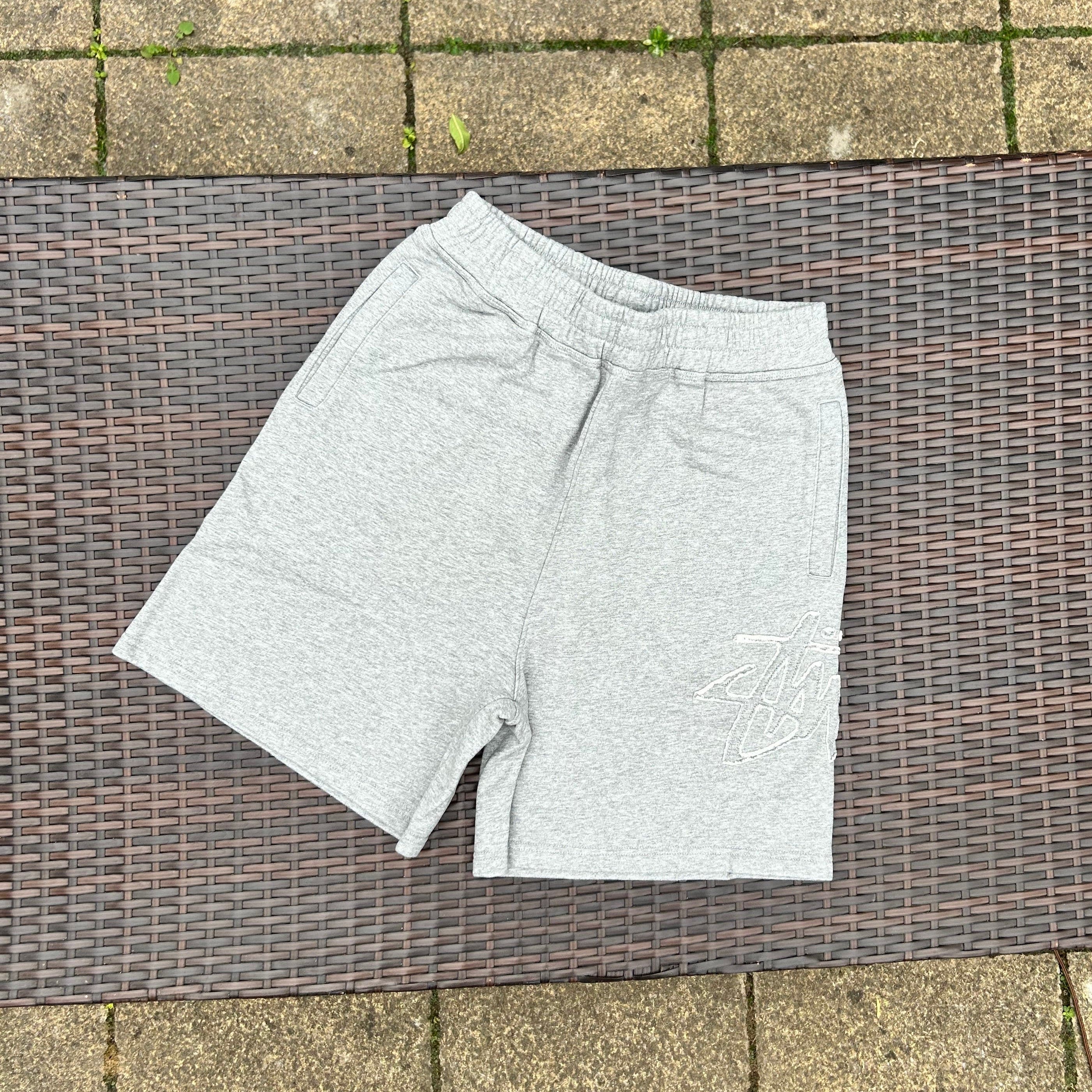 Stussy Heather Grey "Tonal Appliqué" Shorts