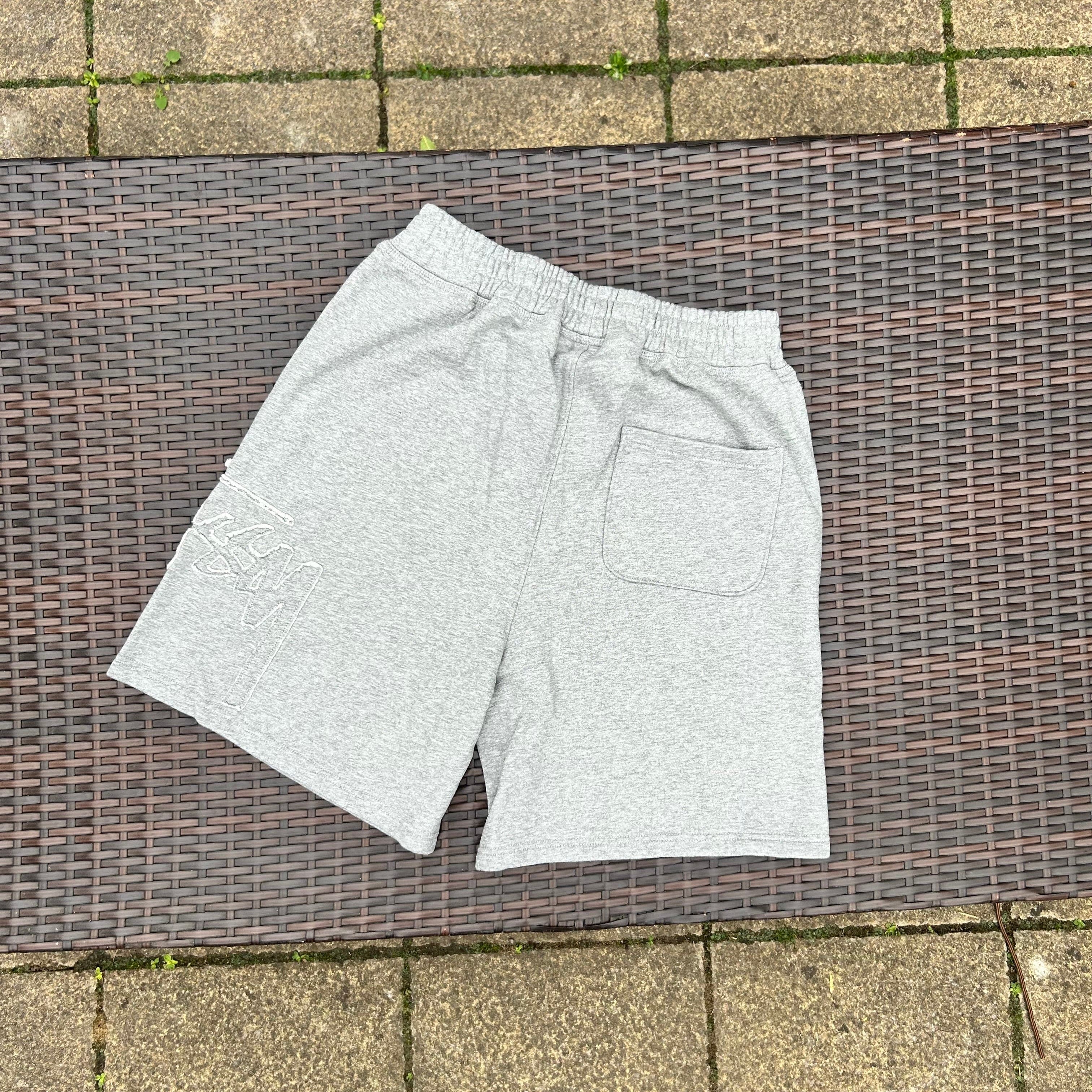 Stussy Heather Grey "Tonal Appliqué" Shorts