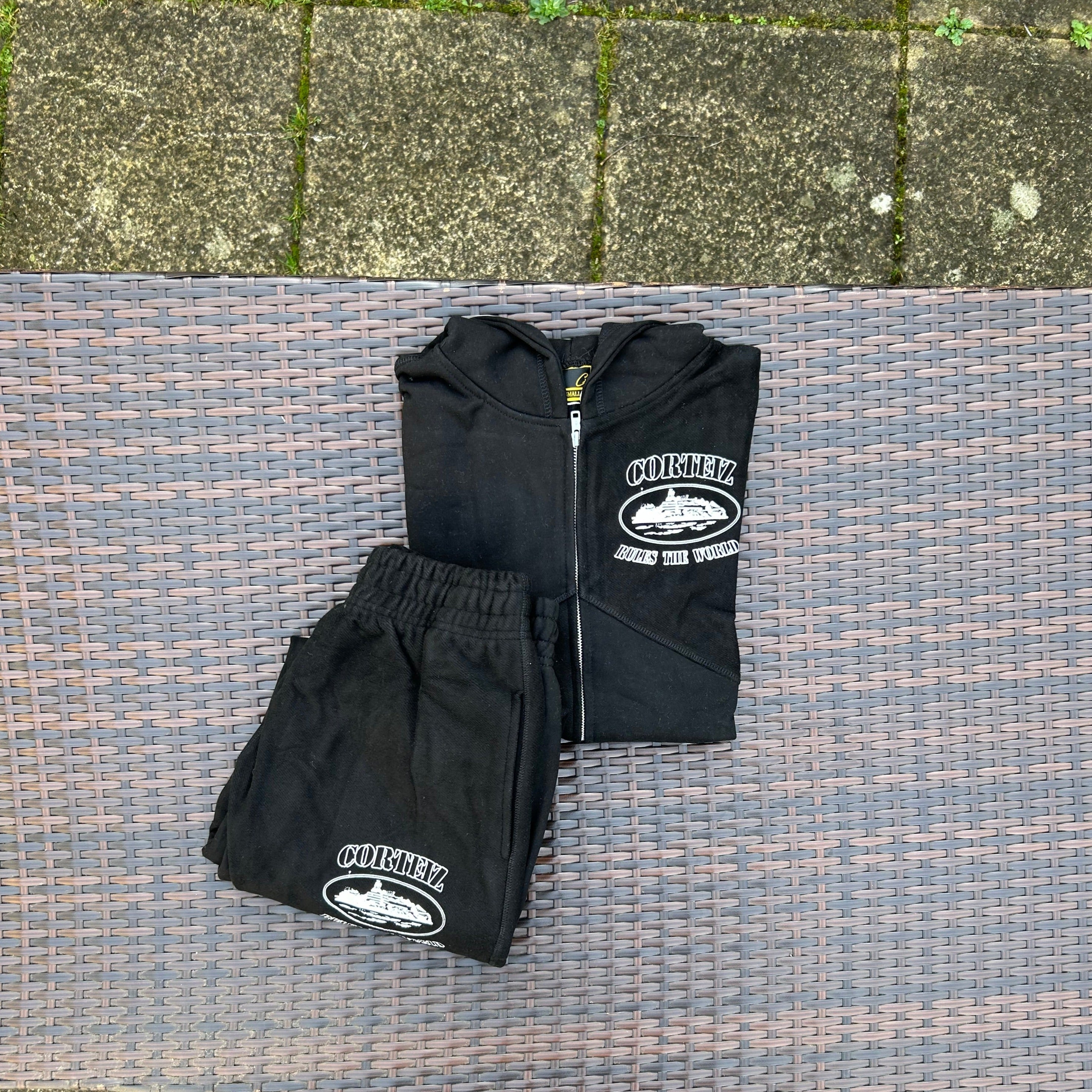Corteiz Black "Superior V2" Zip-Up Tracksuit