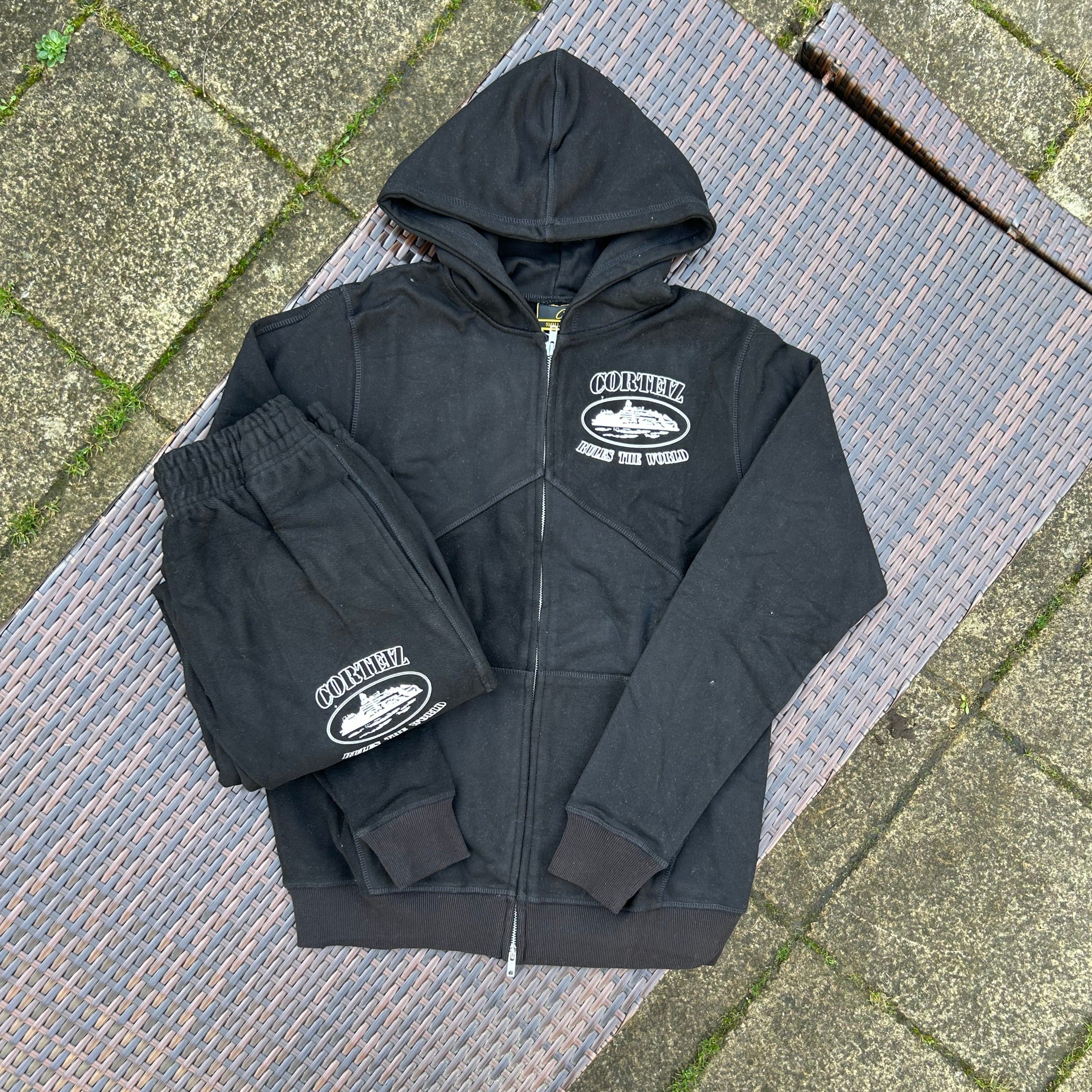 Corteiz Black "Superior V2" Zip-Up Tracksuit