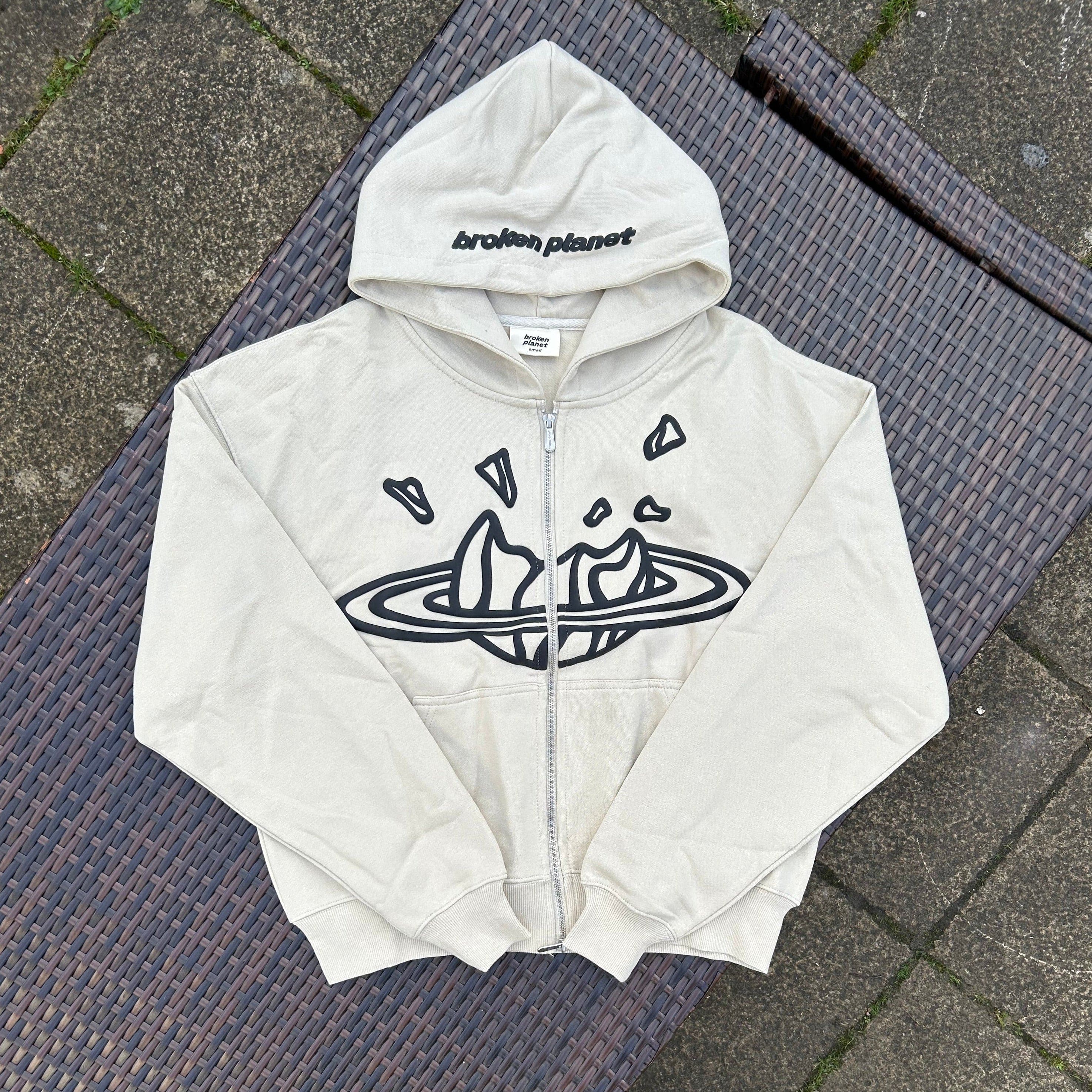 Broken Planet "Bone White" Zip-Up Hoodie