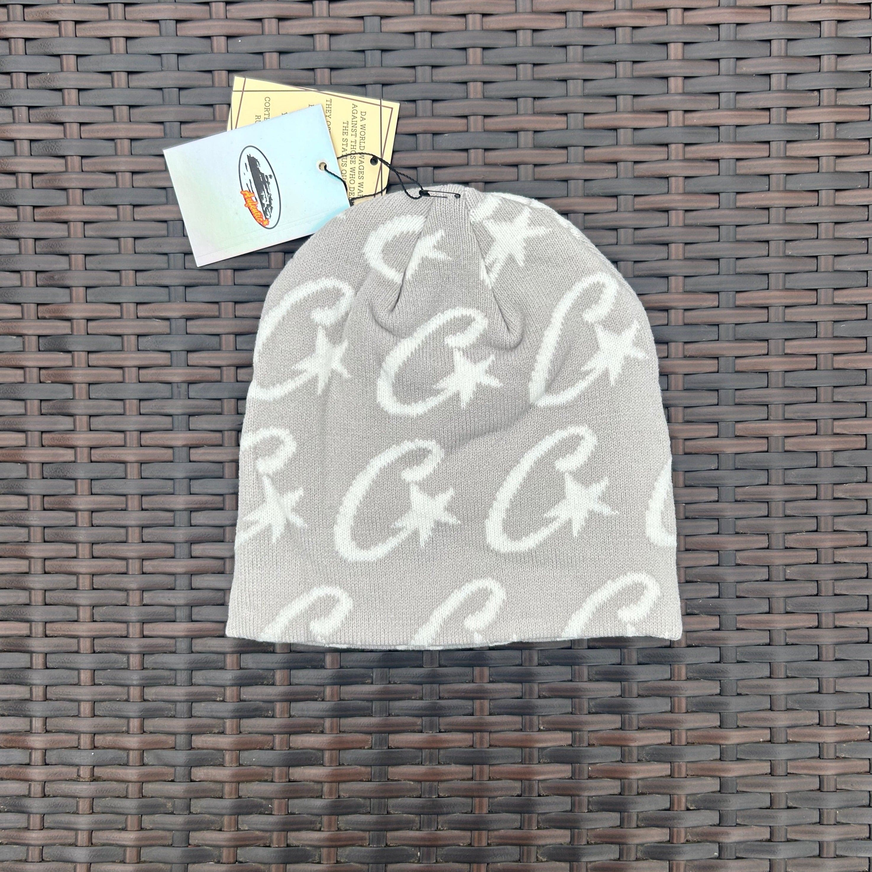 Corteiz Grey/White "C Star" Beanie