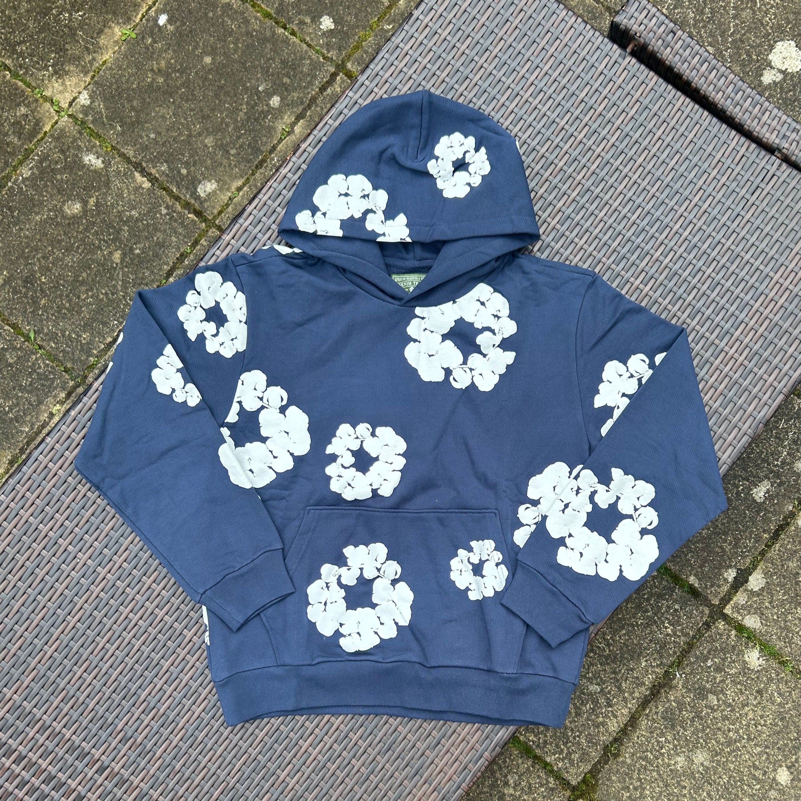 Denim Tears Dark Blue The Cotton Wreath Hoodie
