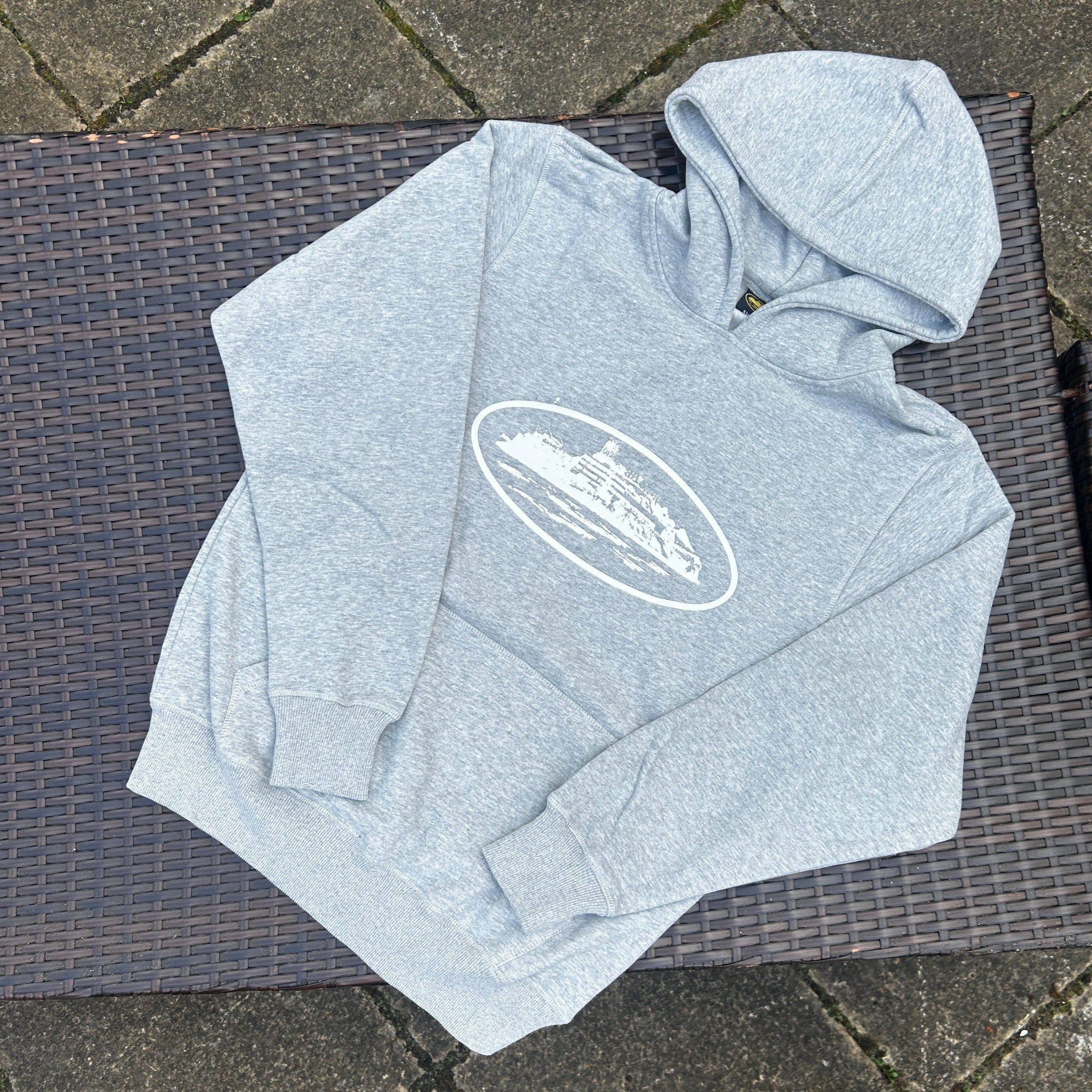 Corteiz Alcatraz Grey/White "Heather" Shorts Set