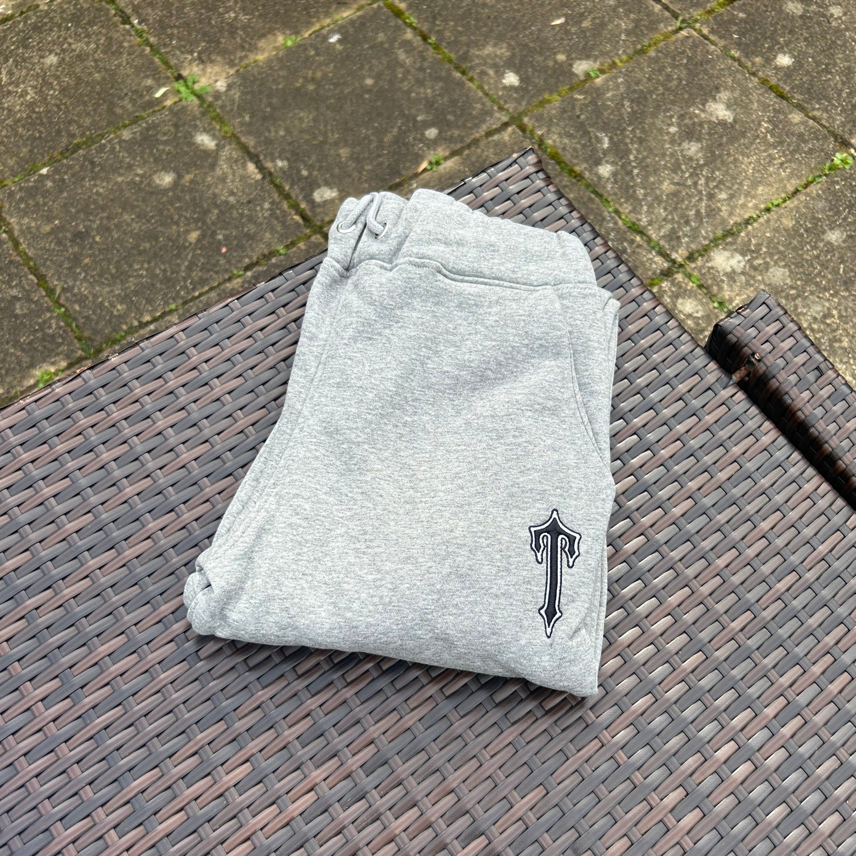 Trapstar Grey/Light Blue "V Stripe" Hooded Tracksuit