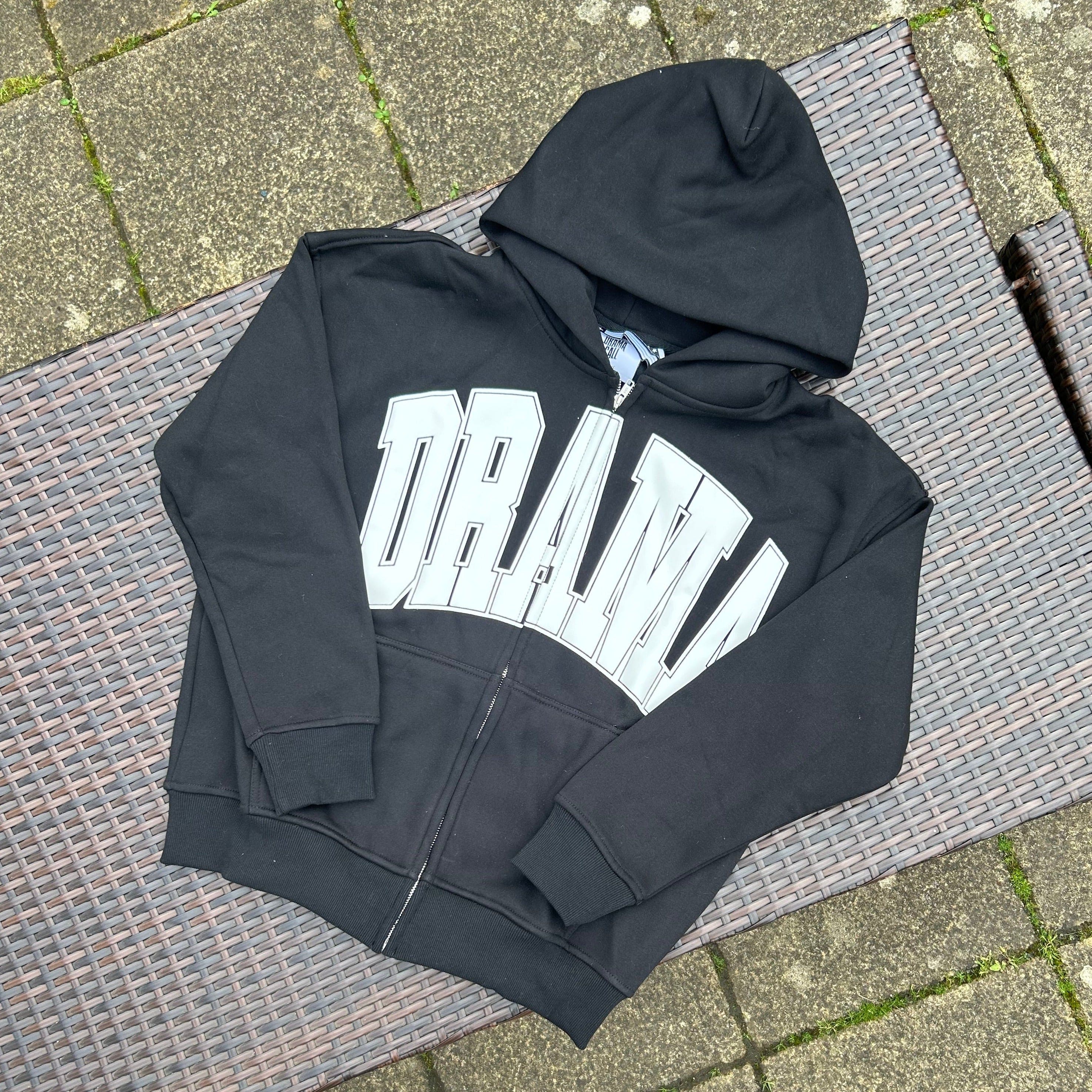 Drama Call Black/White Zip Up Tracksuit