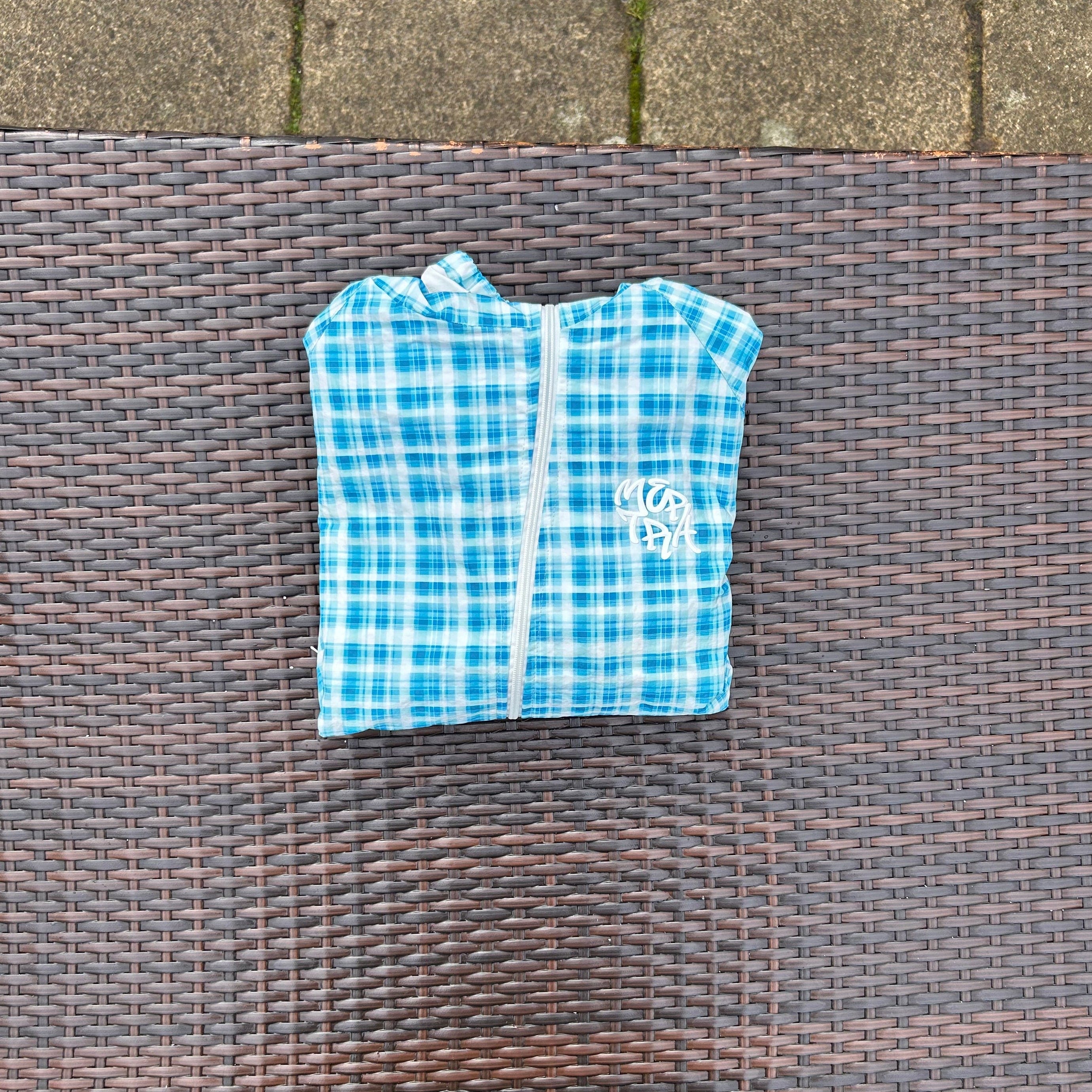 Mertra Asymmetrical Plaid Windbreaker