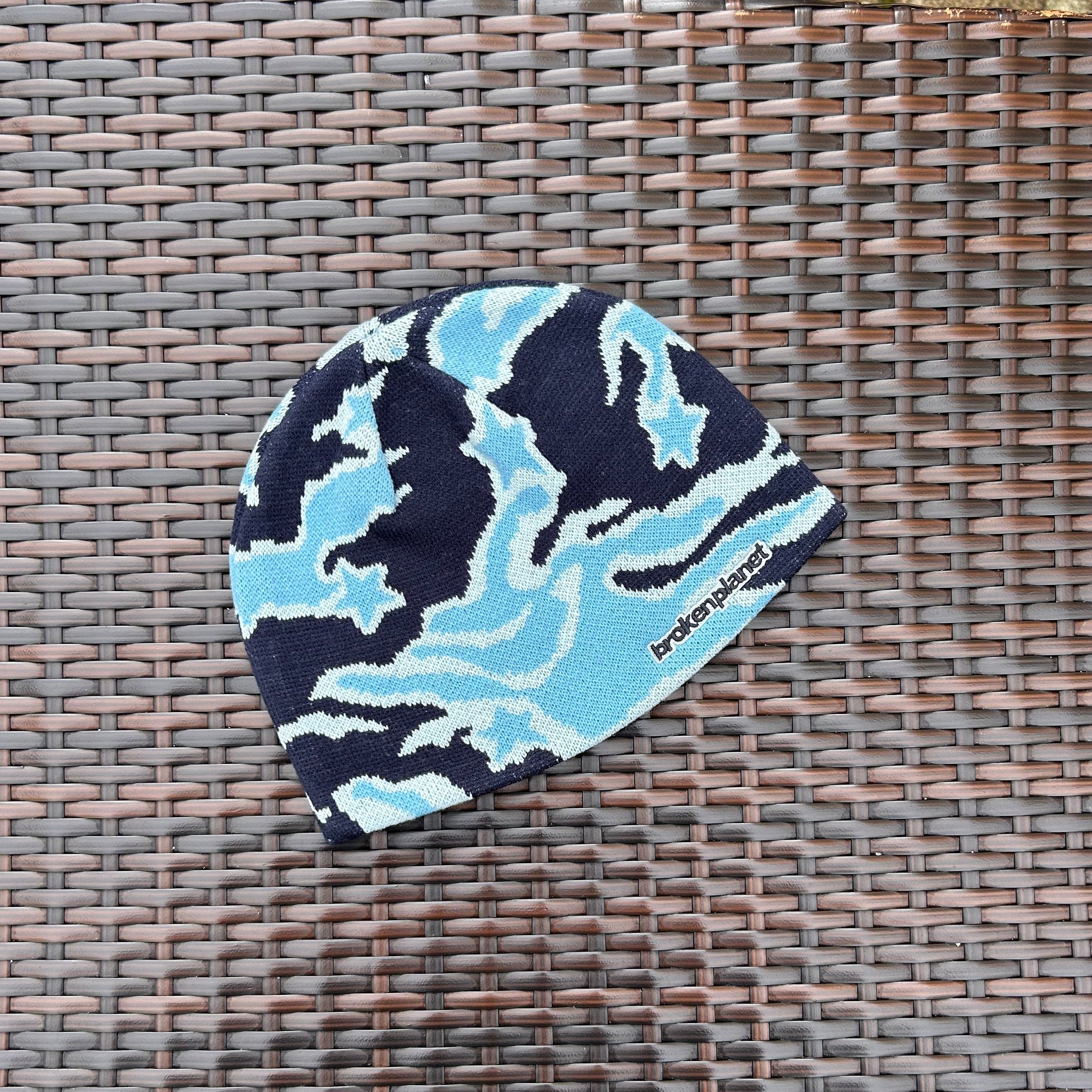 Broken Planet Blue Star Camo Beanie