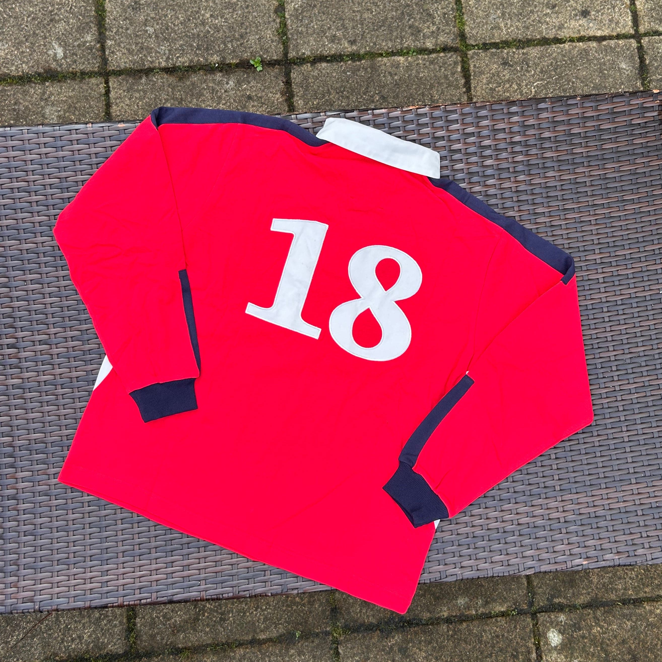 Corteiz Red "Rugby" Paneled Pullover