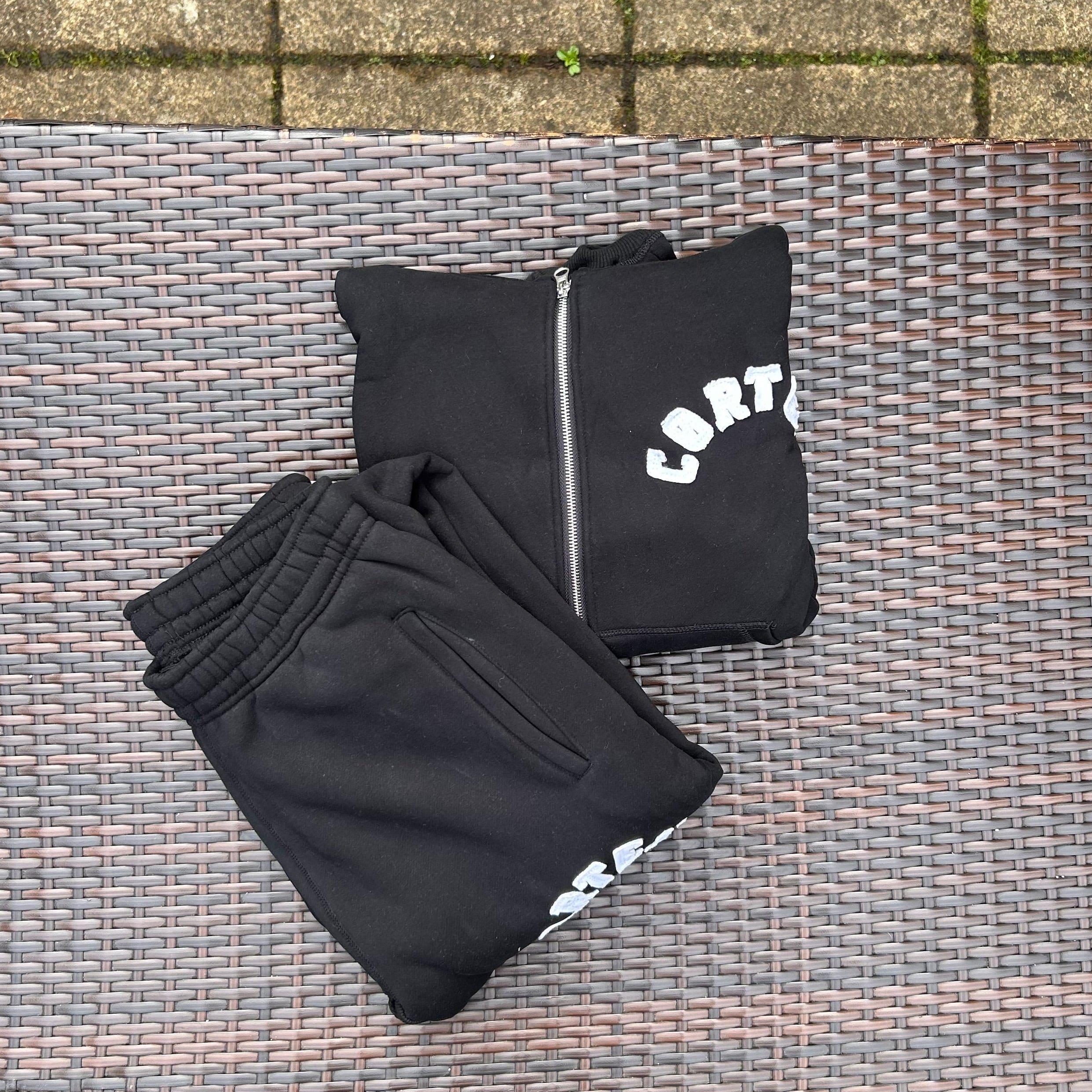 Corteiz Black/White "Colly Arch" Tracksuit