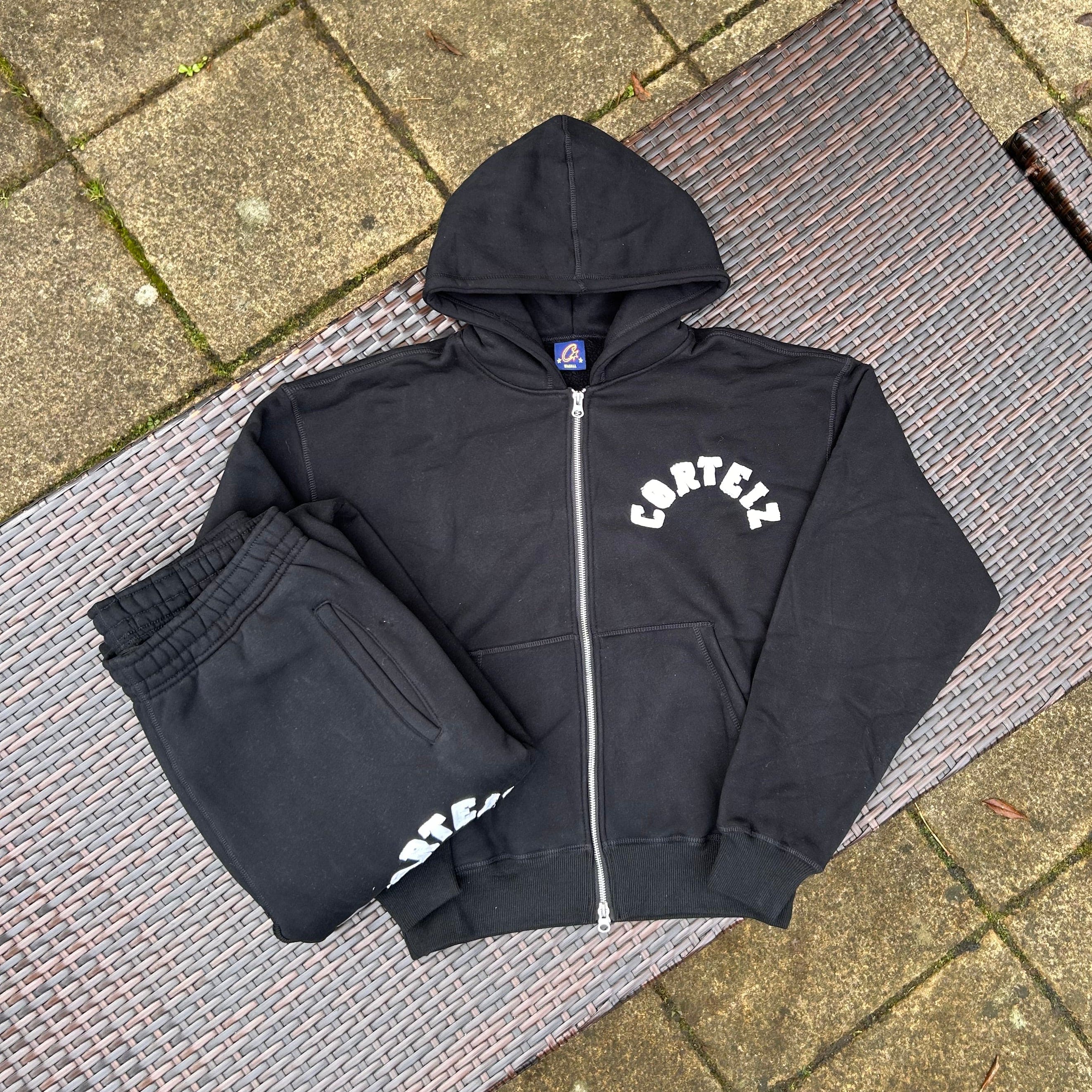 Corteiz Black/White "Colly Arch" Tracksuit