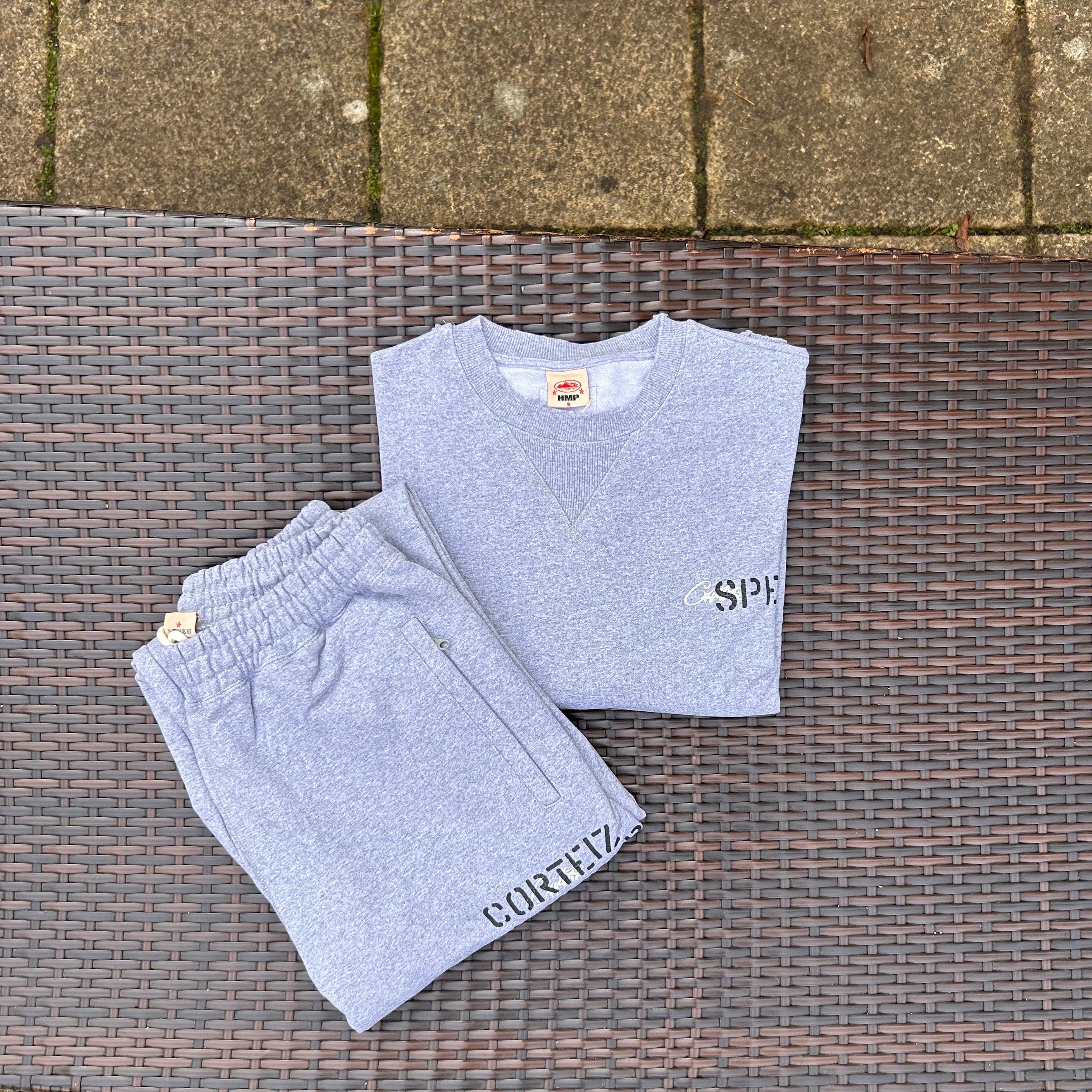 Corteiz RTW HMP Stencil Grey Tracksuit