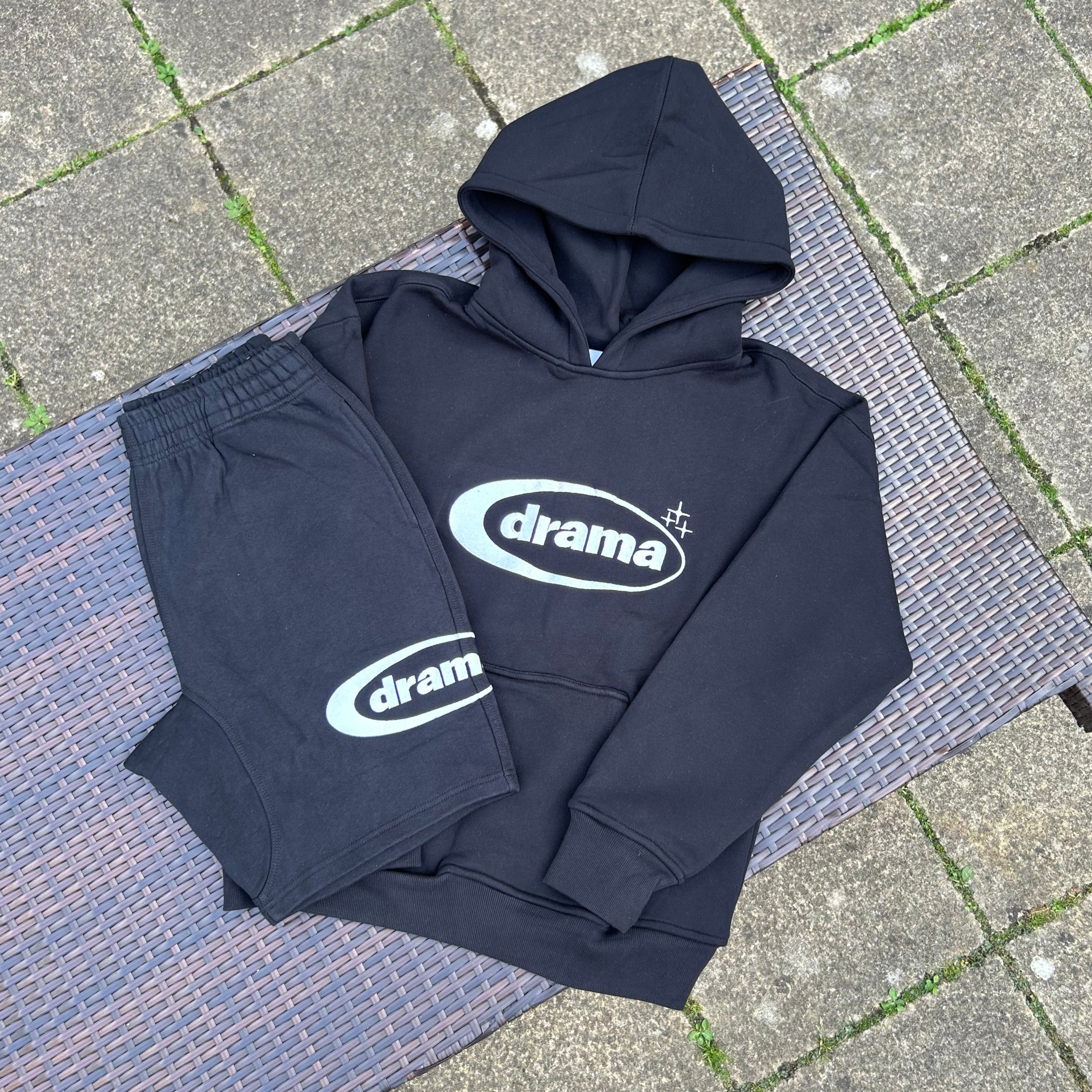Drama Call Black/White Shorts Set