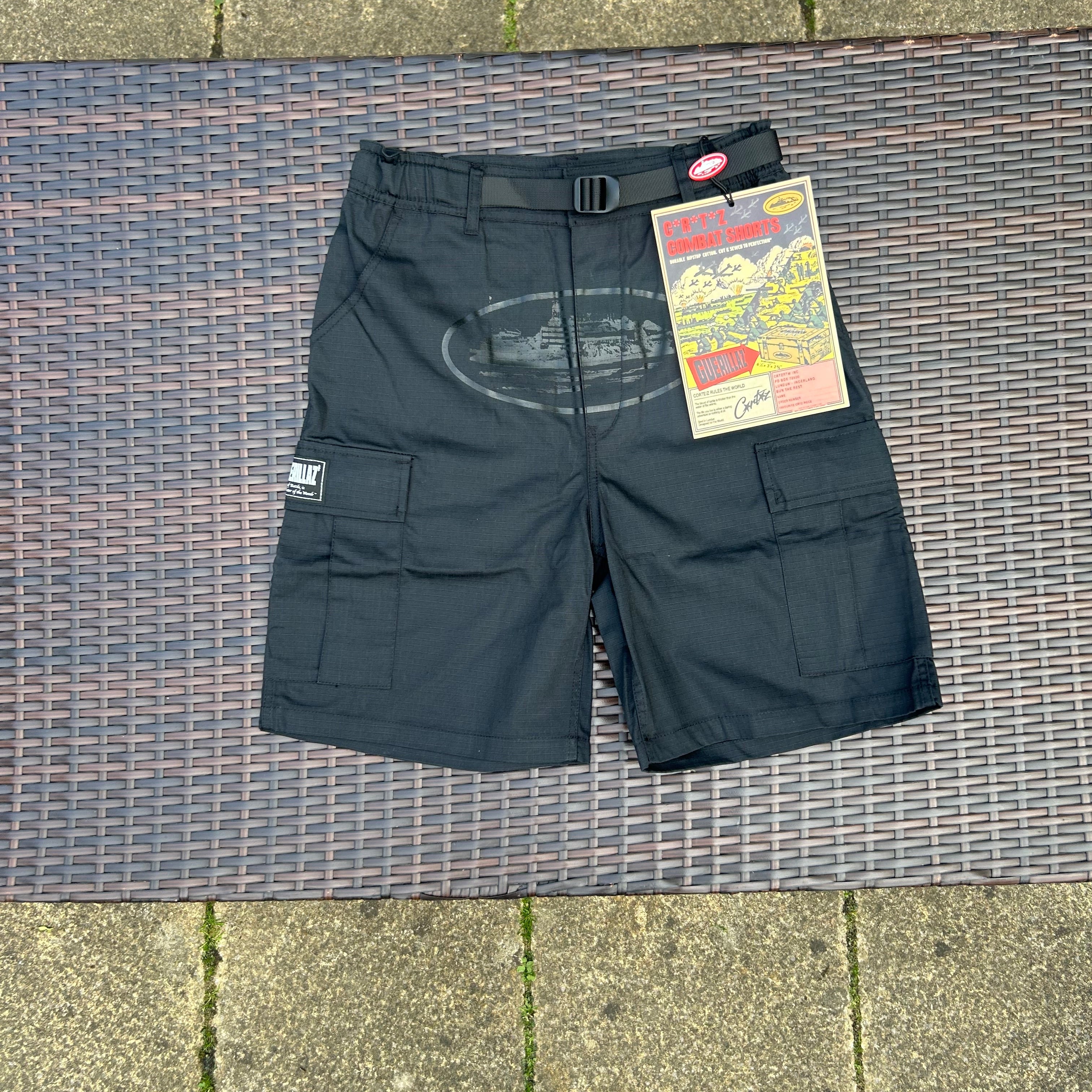 Corteiz Blackout "Guerilla Cargo" Shorts