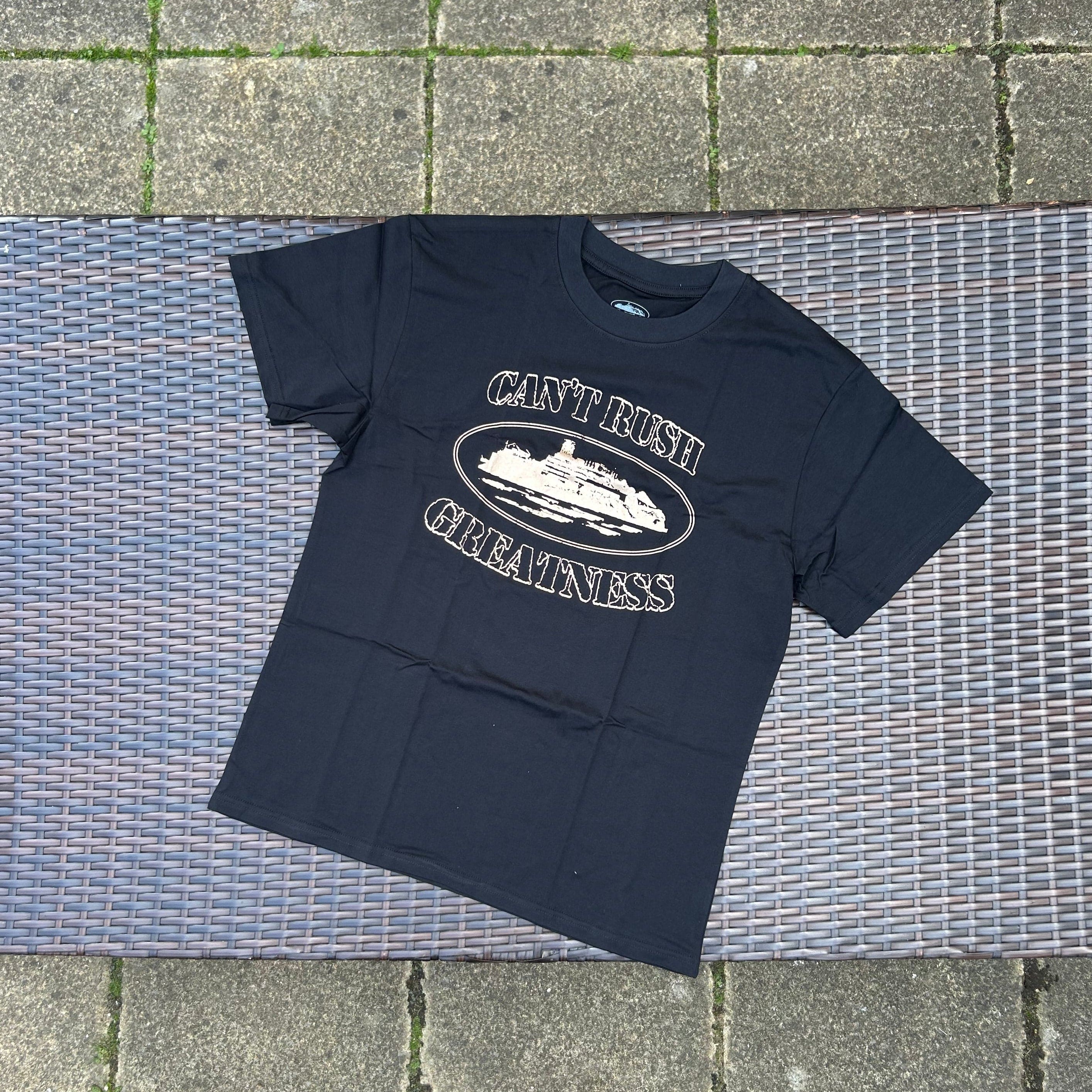 Corteiz Black/Rose Gold "CRG" T Shirt