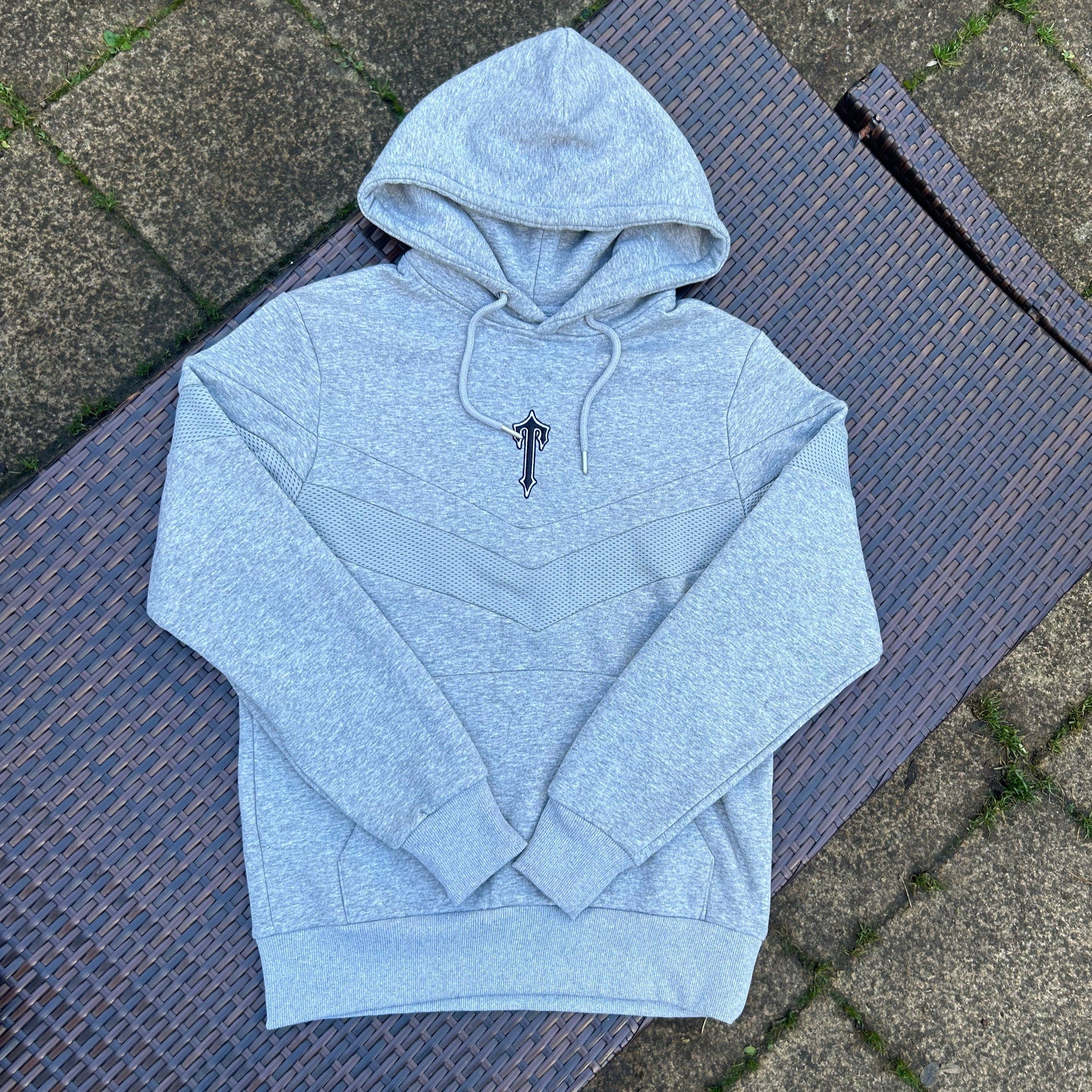 Trapstar Grey/Black "V Stripe" Hooded Tracksuit