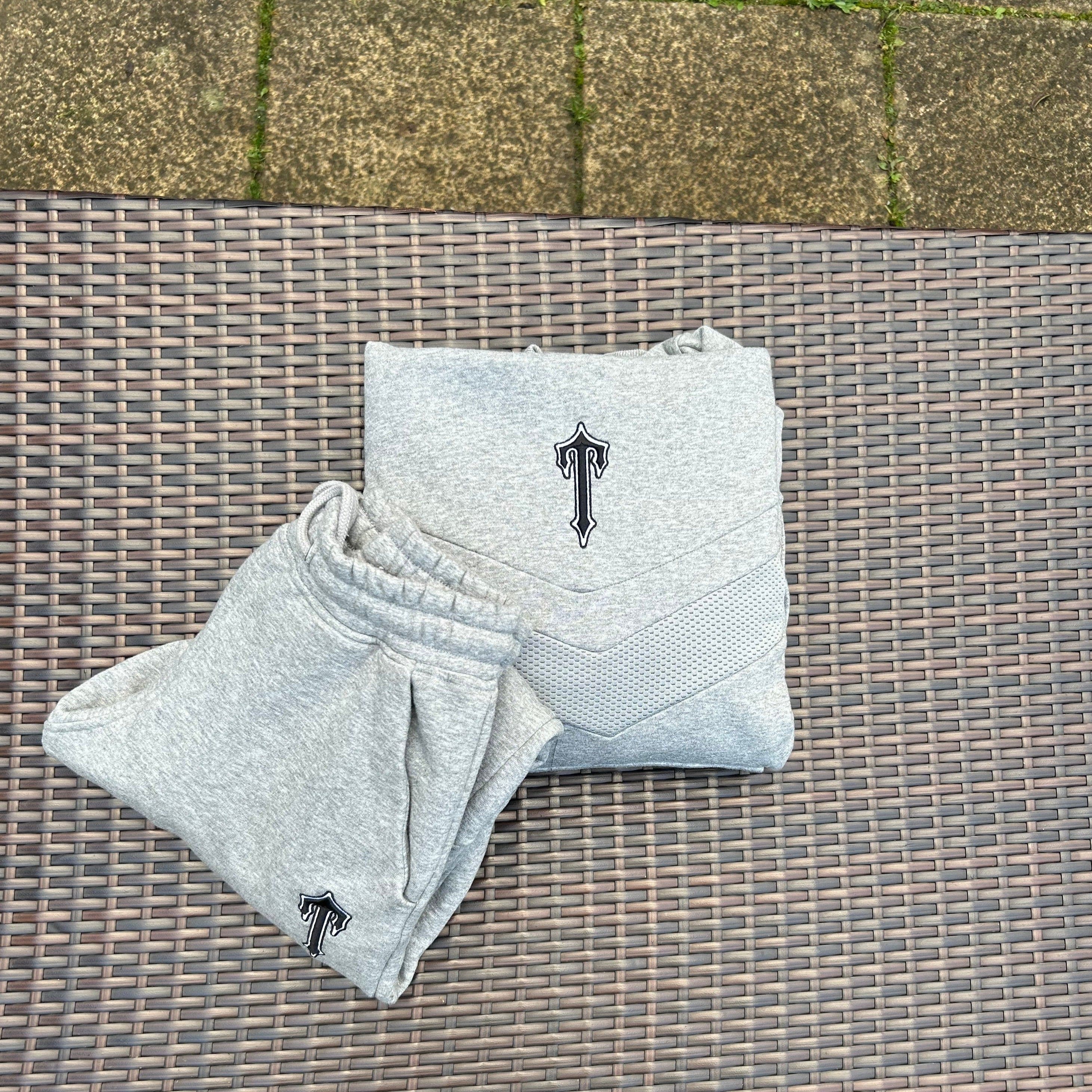 Trapstar Grey/Black "V Stripe" Hooded Tracksuit