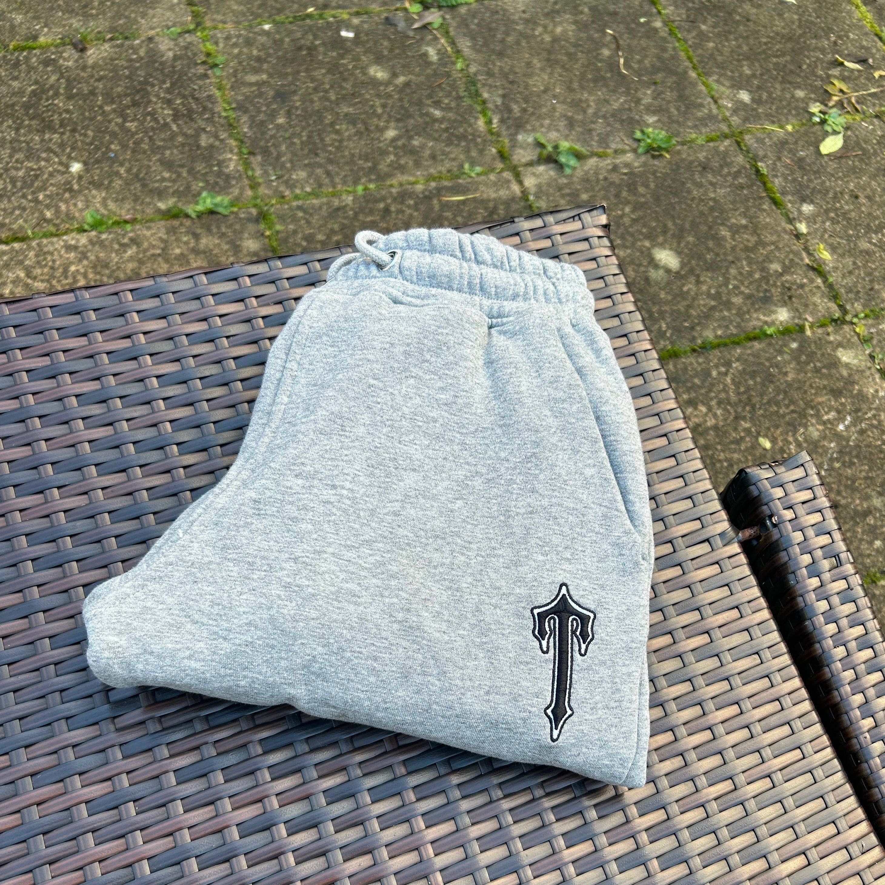 Trapstar Grey/Black "V Stripe" Hooded Tracksuit