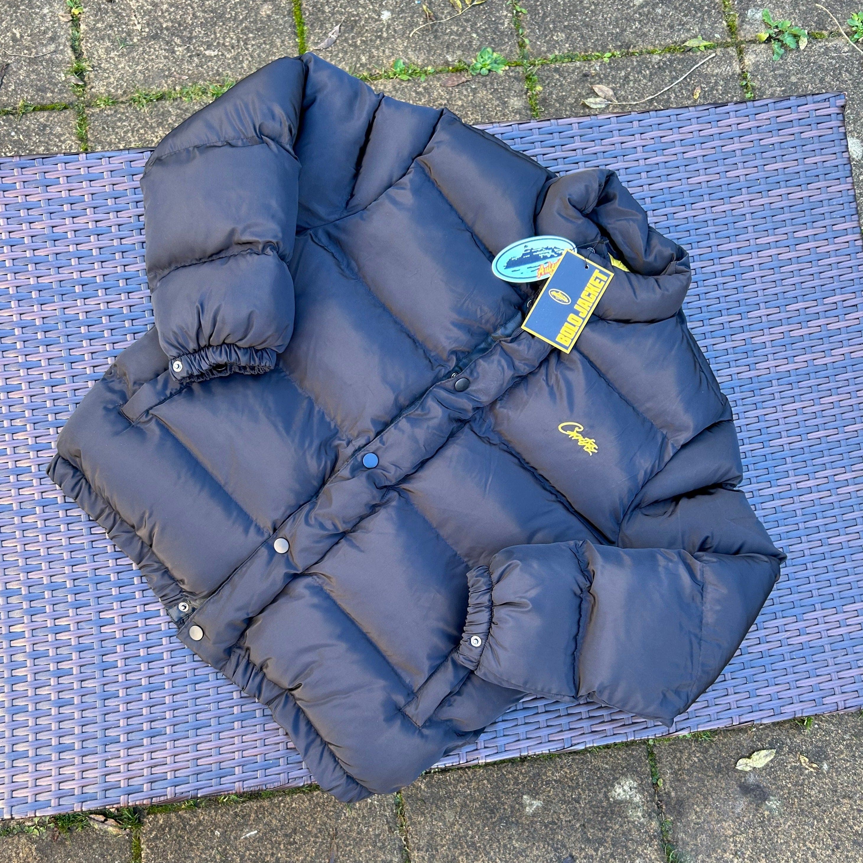 Corteiz Black/Yellow "Bolo" Puffer Jacket
