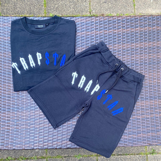 Trapstar Black/Blue "Irongate" Shorts Set
