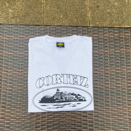 Corteiz White/Black "Alcatraz" T Shirt