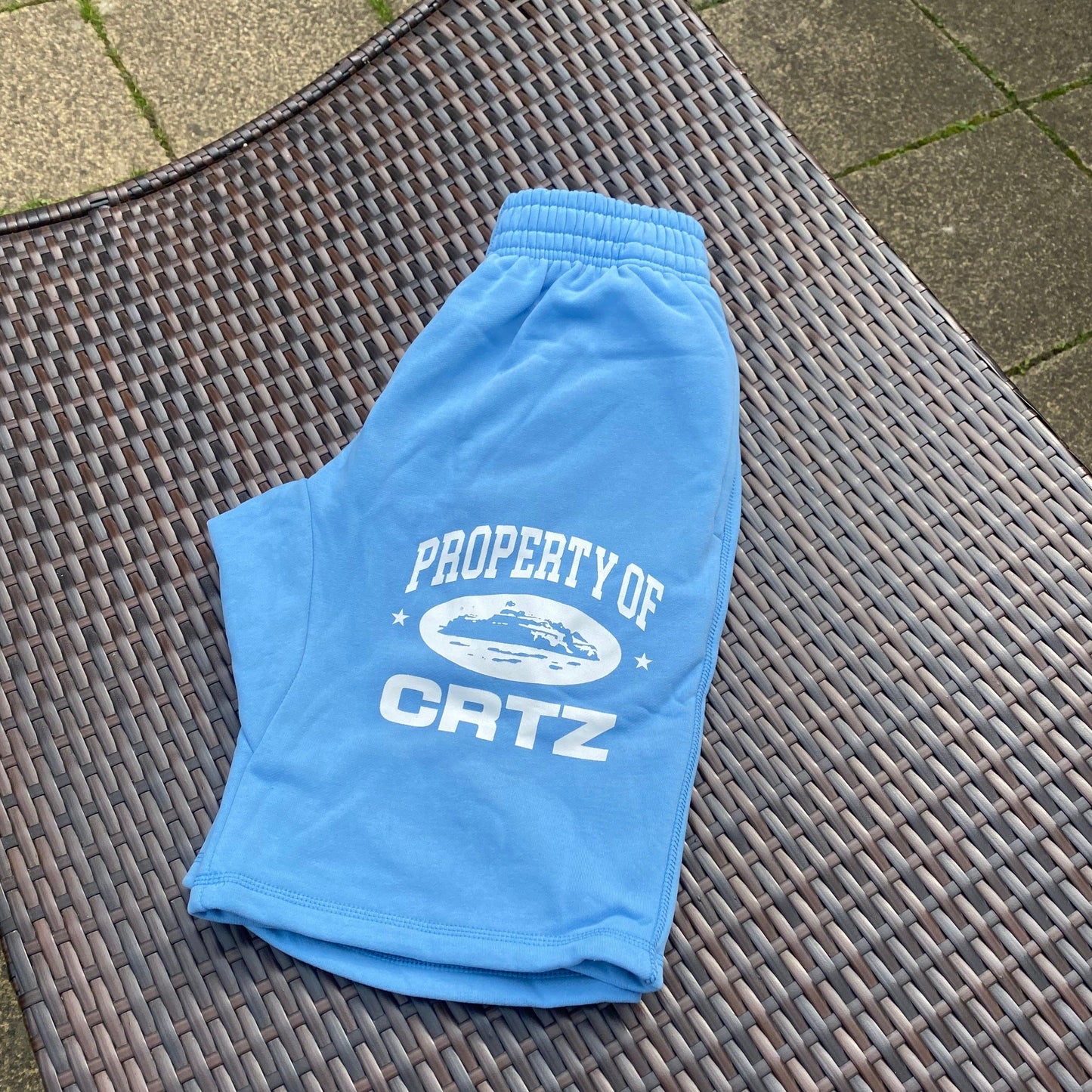 Corteiz Blue "Property Of Crtz" Shorts Set