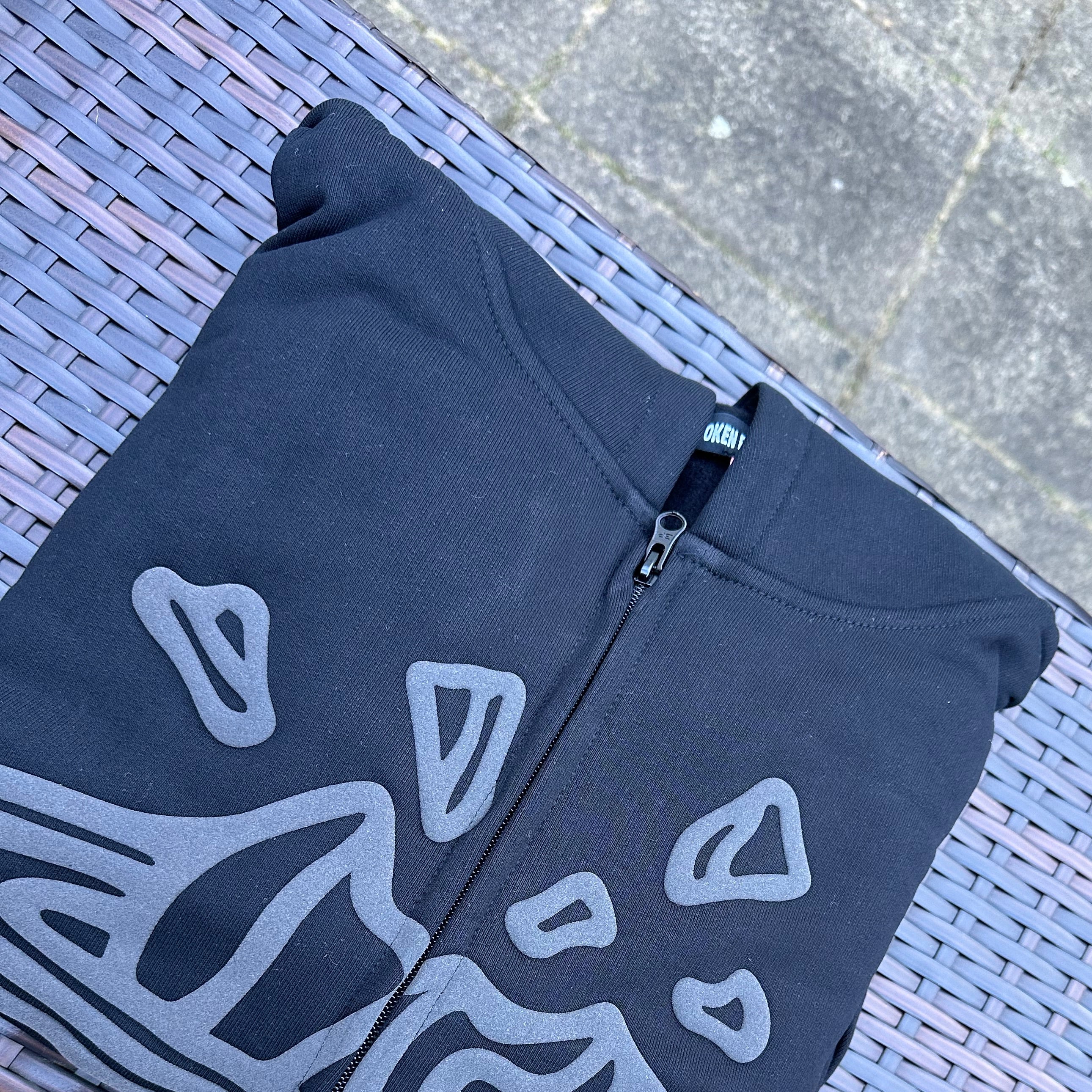 Broken Planet Triple Black Zip-up Hoodie