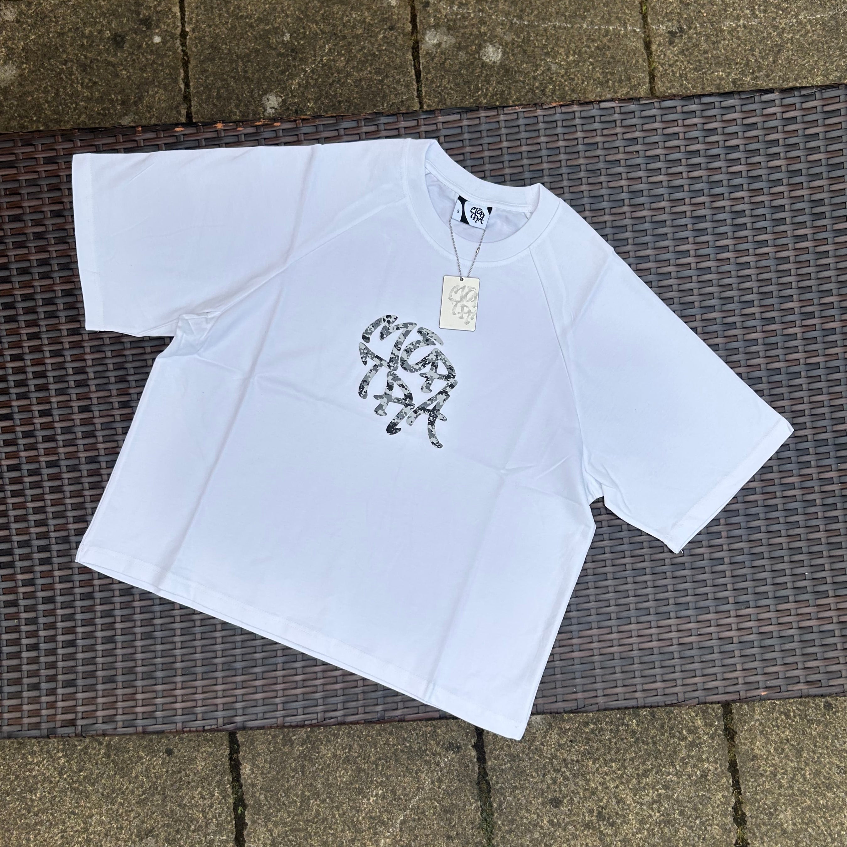 Mertra White/Camo Glitch T Shirt