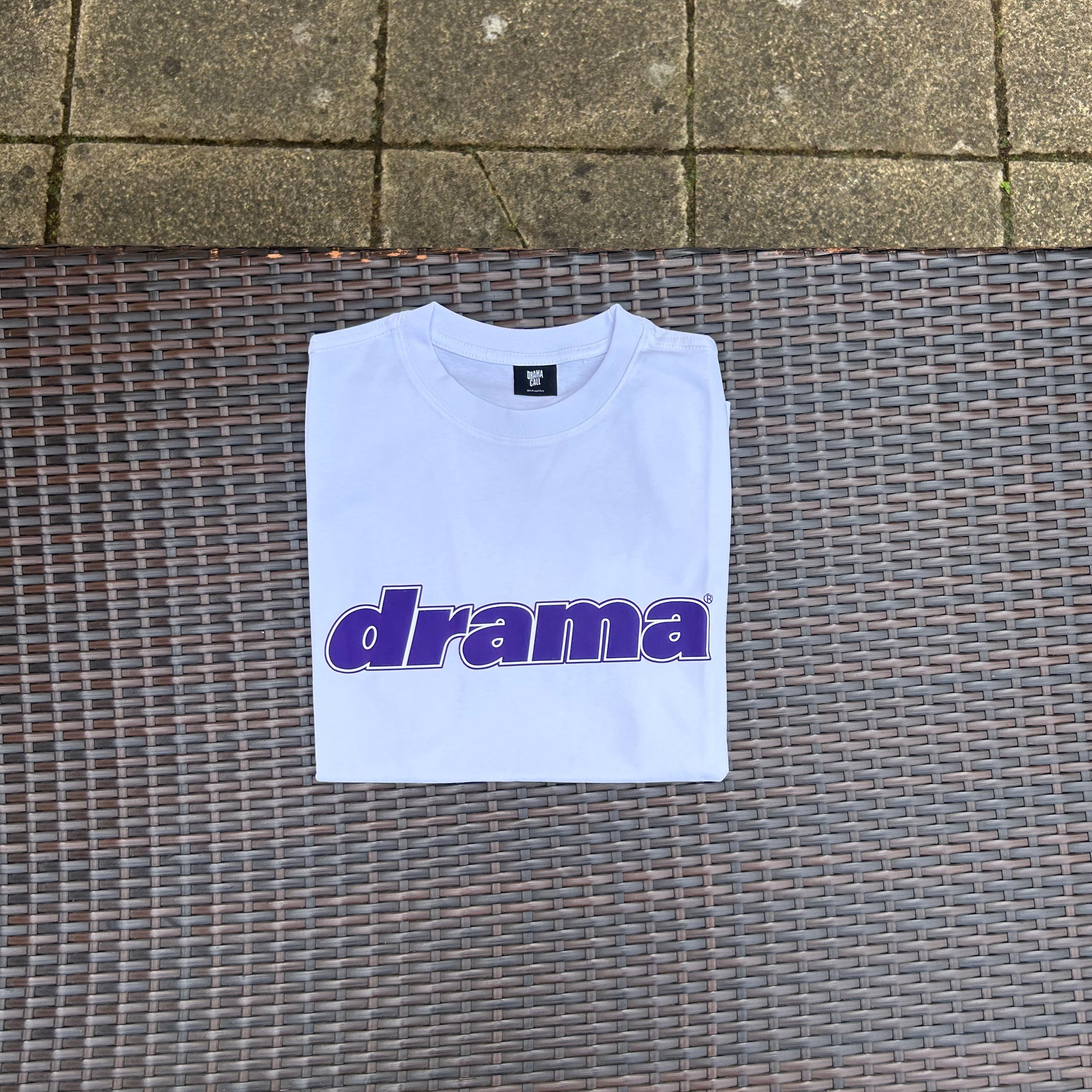 Drama Call White/Purple Foam Logo T Shirt