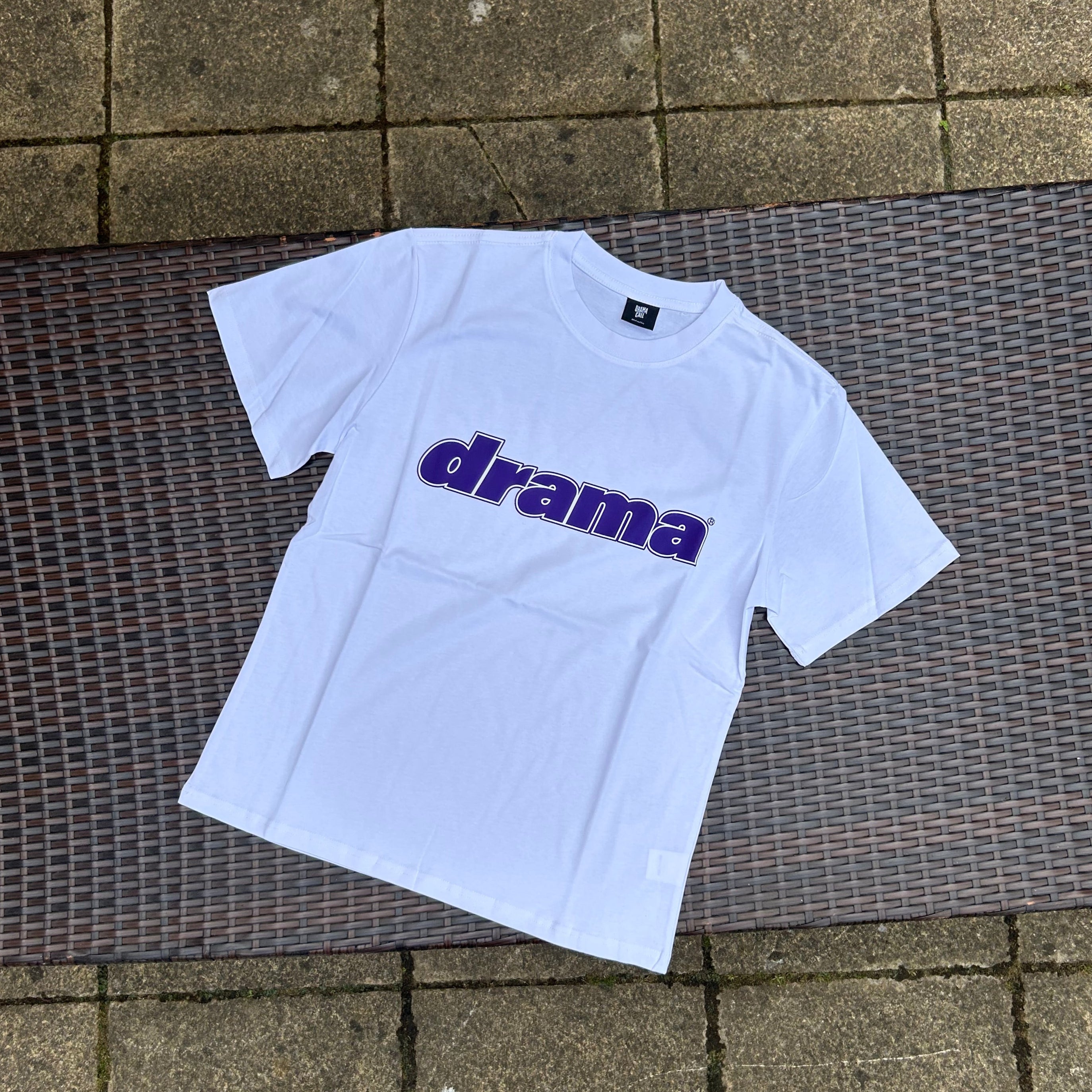 Drama Call White/Purple Foam Logo T Shirt